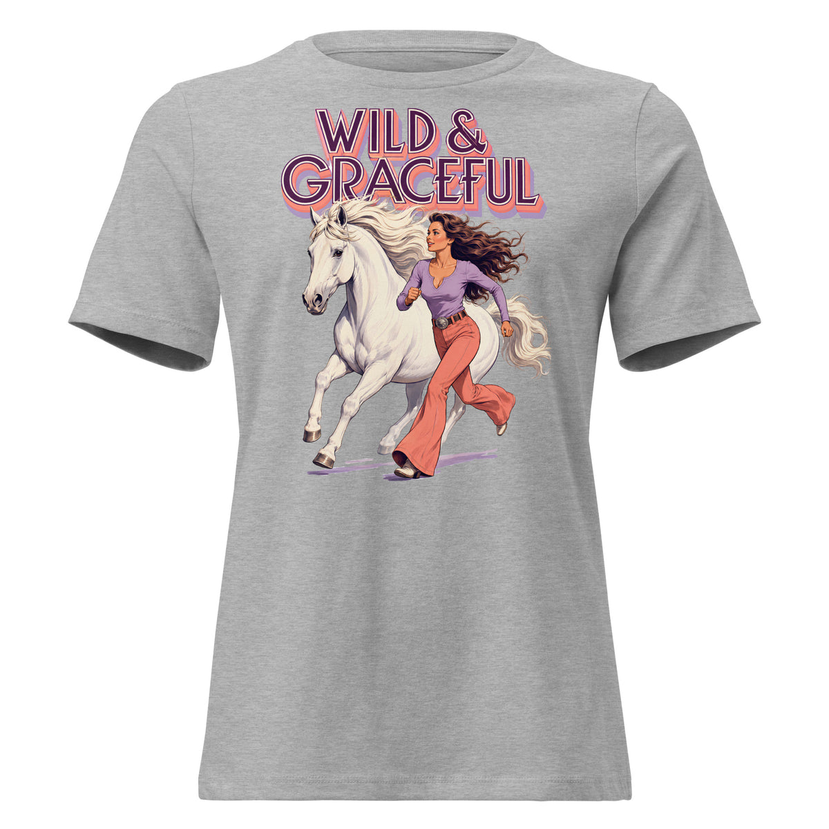 Wild & Graceful White Horse Women's Tee | Premium Gift for Horse Lovers T-2 by printfluence.net