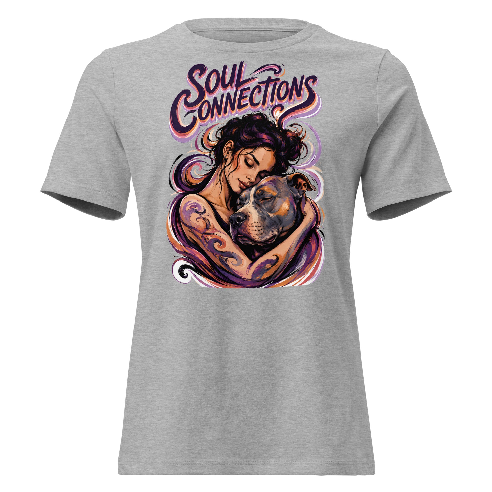 Soul Connections Tee - Vintage Pitbull Lovers Relaxed T-Shirt T-2 by printfluence.net