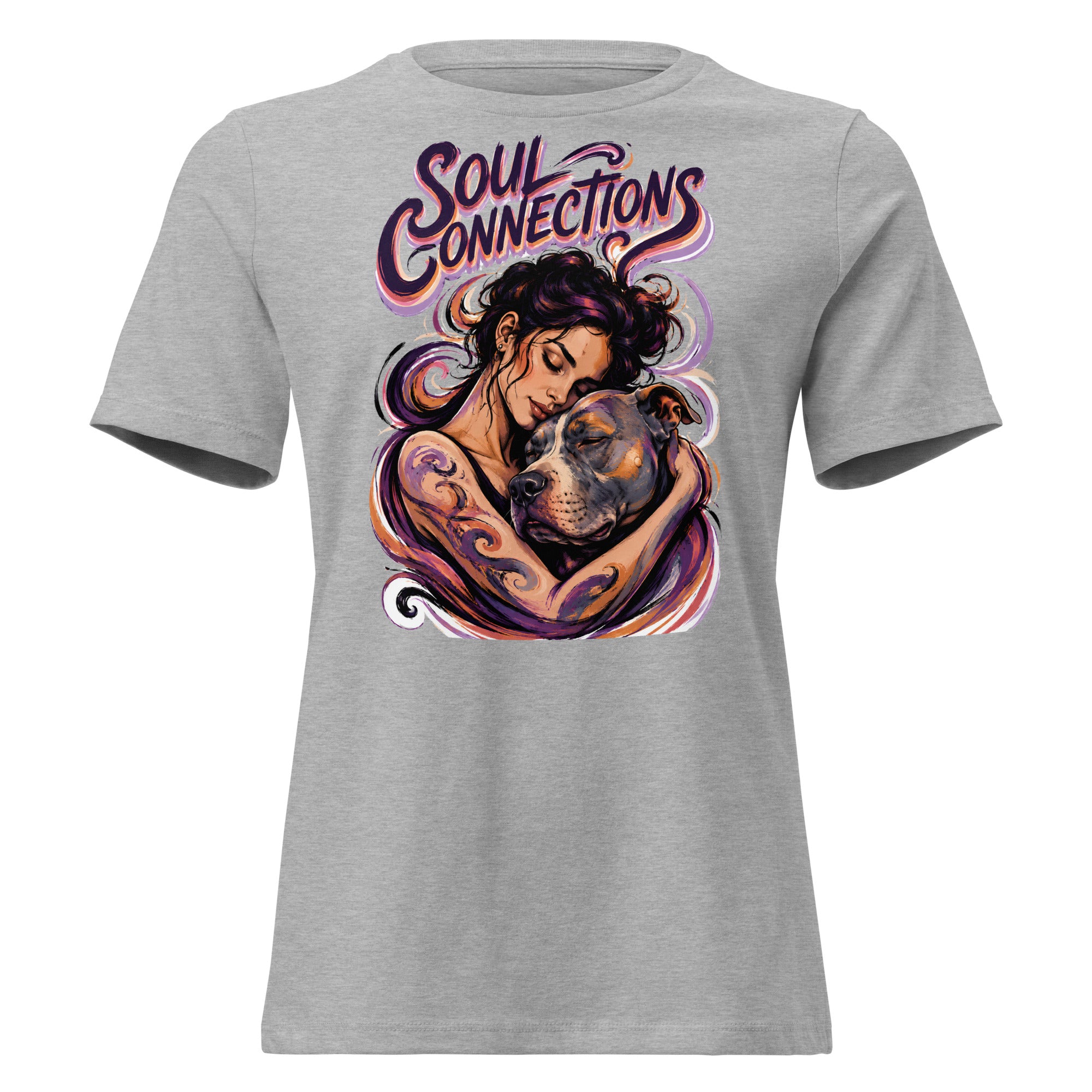 Soul Connections Tee - Vintage Pitbull Lovers Relaxed T-Shirt T-2 by printfluence.net