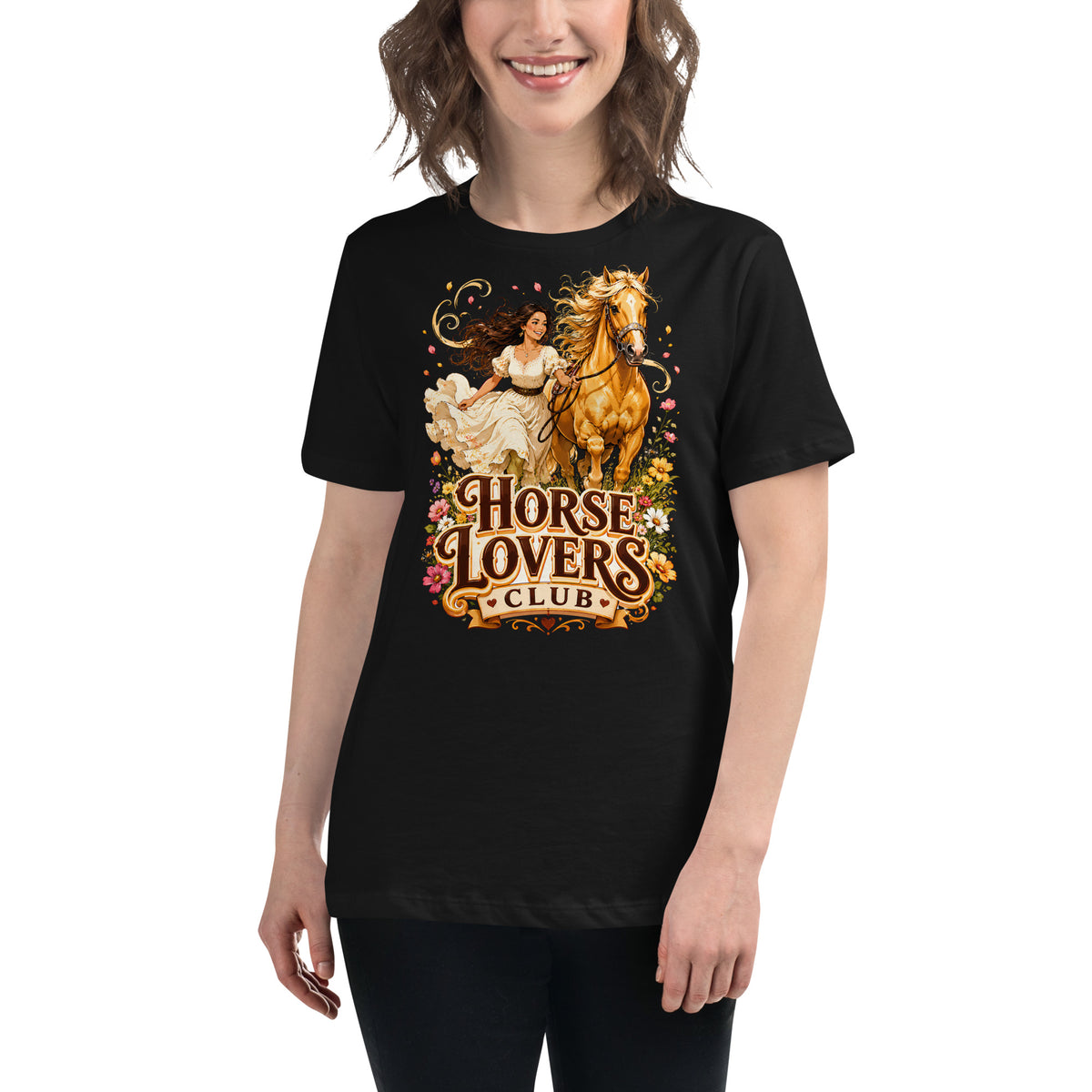 Horse Lovers Club: Golden Palomino - Women's Relaxed Tee by printfluence.net