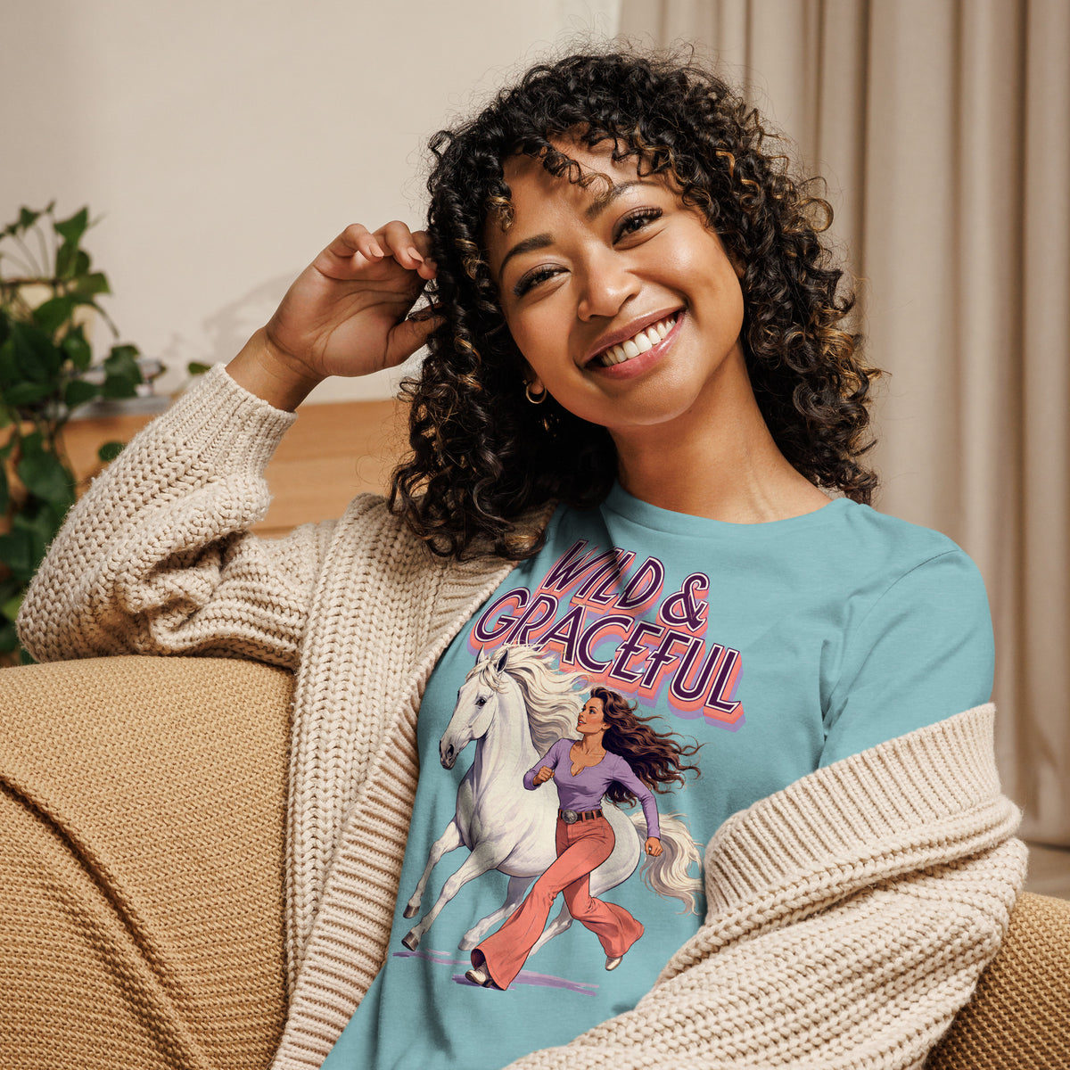 Wild & Graceful White Horse Women's Tee | Premium Gift for Horse Lovers T-2 by printfluence.net