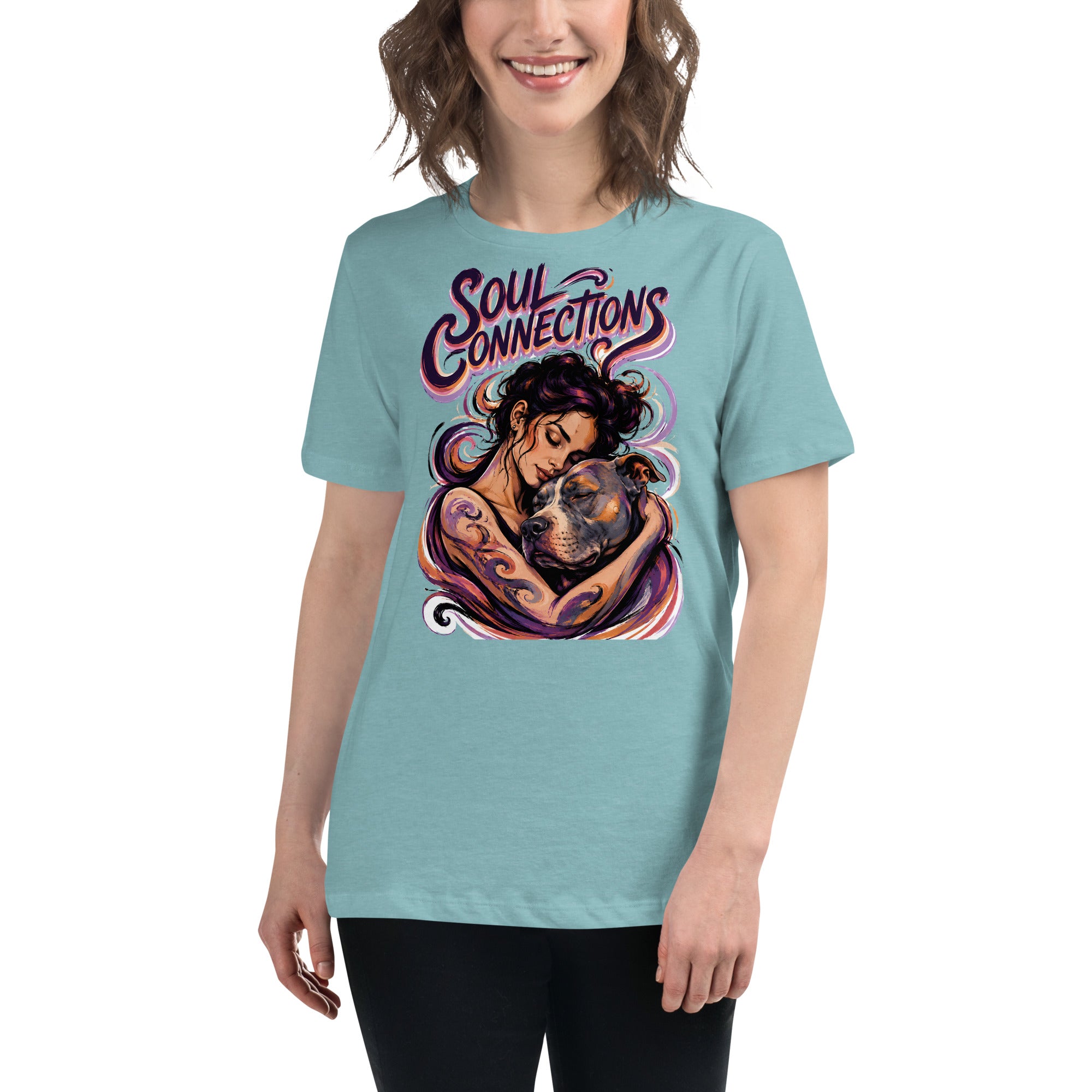 Soul Connections Tee - Vintage Pitbull Lovers Relaxed T-Shirt T-2 by printfluence.net