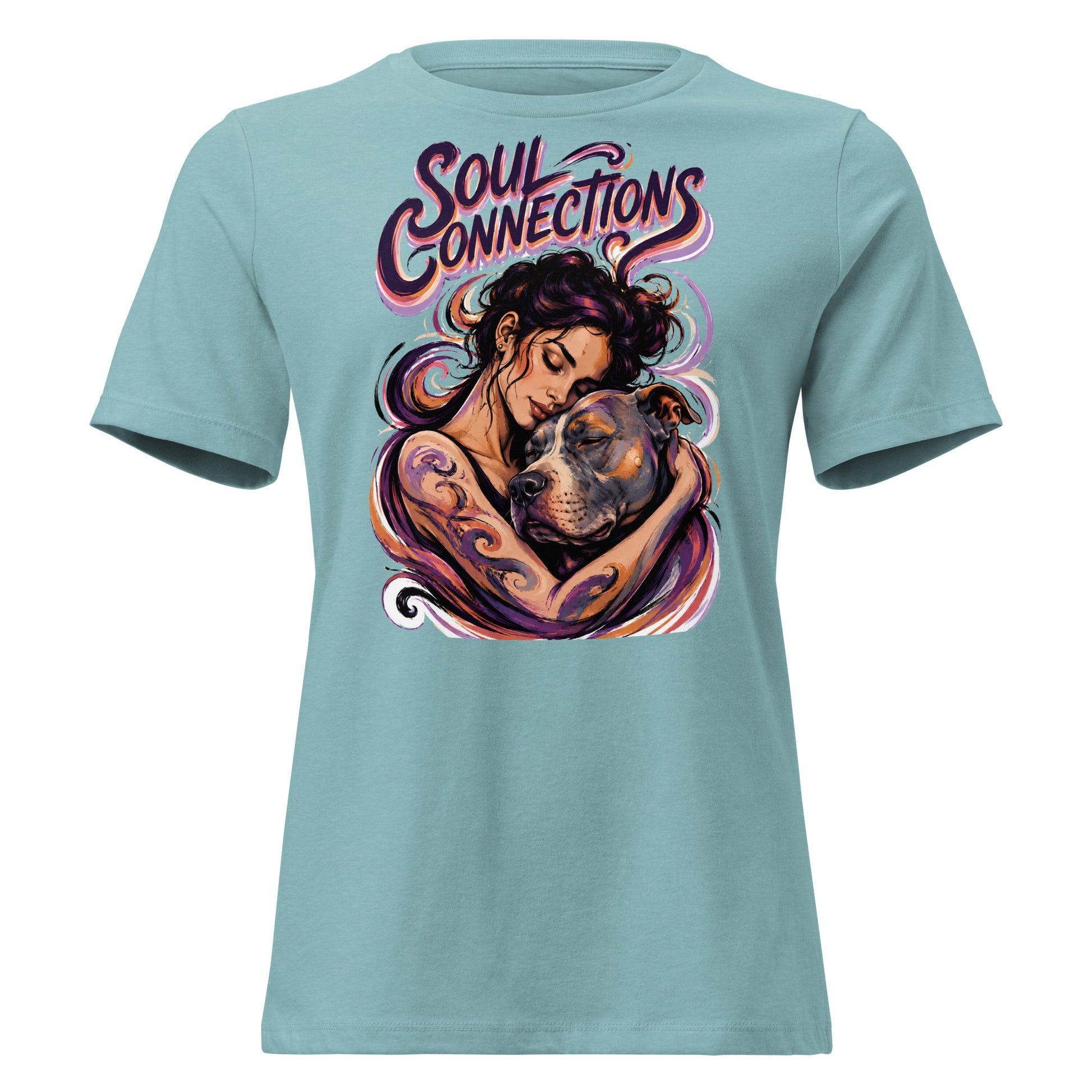 Soul Connections Tee - Vintage Pitbull Lovers Relaxed T-Shirt T-2 by printfluence.net