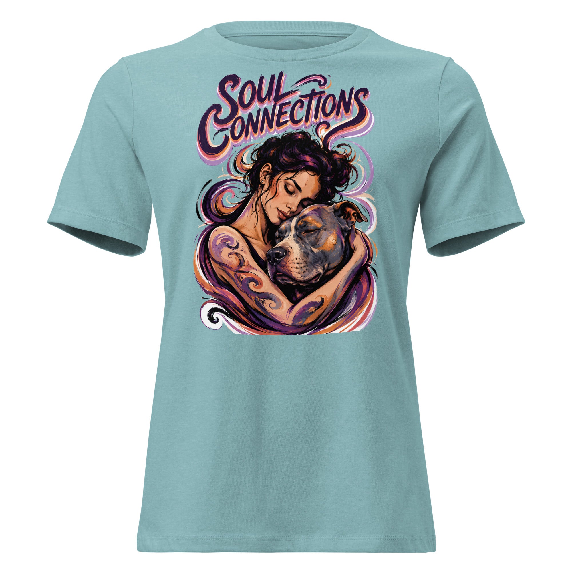Soul Connections Tee - Vintage Pitbull Lovers Relaxed T-Shirt T-2 by printfluence.net