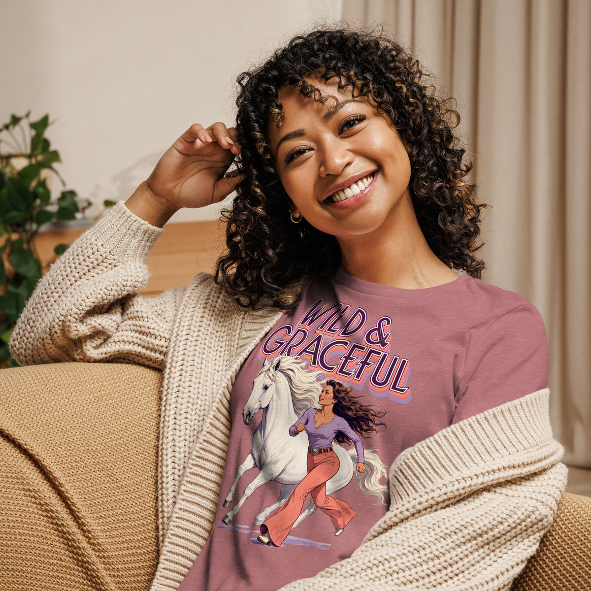 Wild & Graceful White Horse Women's Tee | Premium Gift for Horse Lovers T-2 by printfluence.net