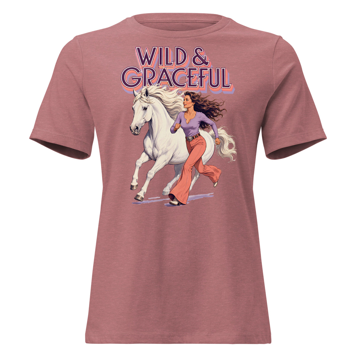 Wild & Graceful White Horse Women's Tee | Premium Gift for Horse Lovers T-2 by printfluence.net