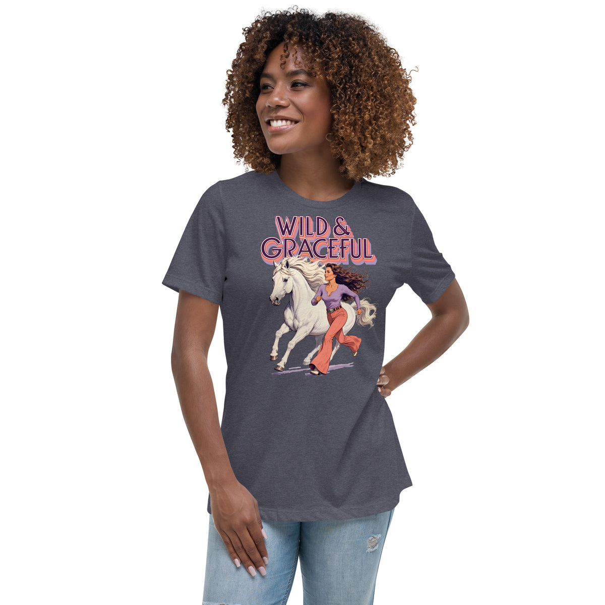 Wild & Graceful White Horse Women's Tee | Premium Gift for Horse Lovers T-2 by printfluence.net