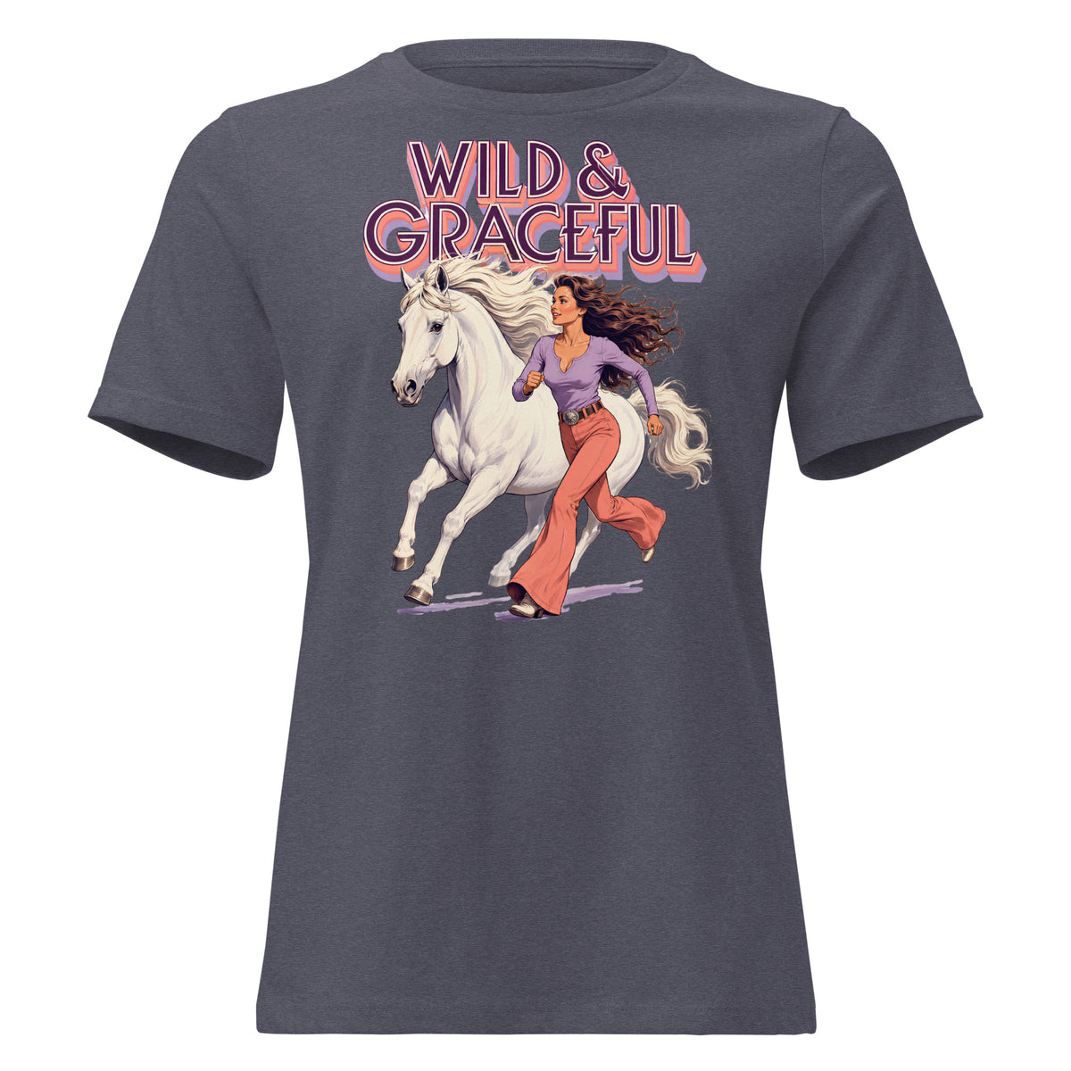 Wild & Graceful White Horse Women's Tee | Premium Gift for Horse Lovers T-2 by printfluence.net