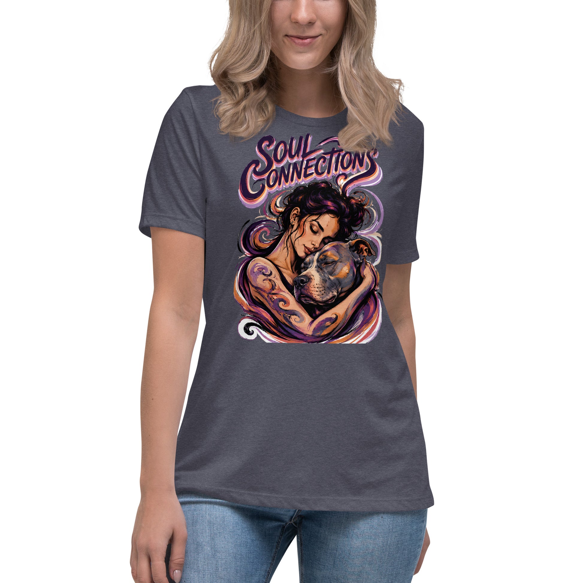 Soul Connections Tee - Vintage Pitbull Lovers Relaxed T-Shirt T-2 by printfluence.net