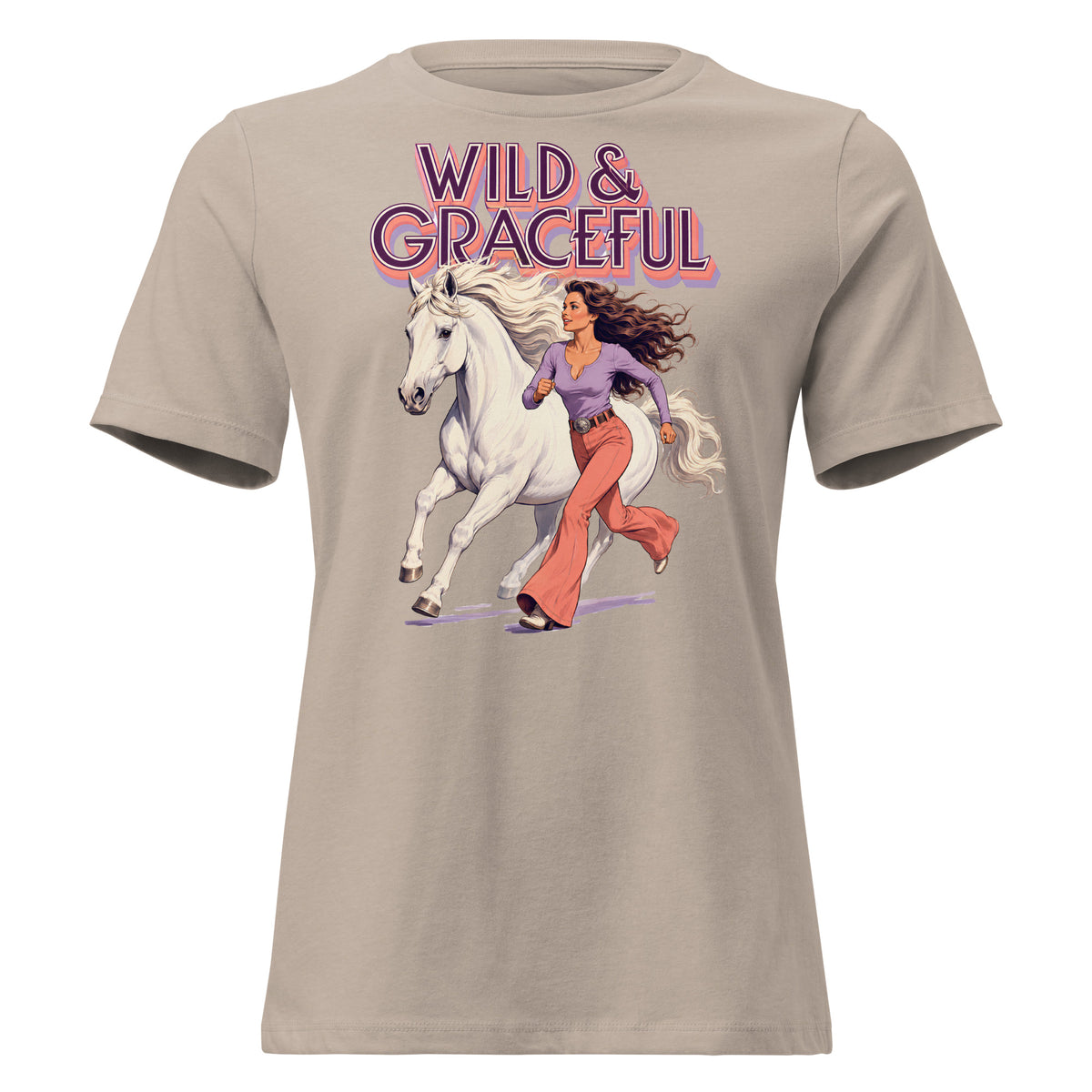 Wild & Graceful White Horse Women's Tee | Premium Gift for Horse Lovers T-2 by printfluence.net