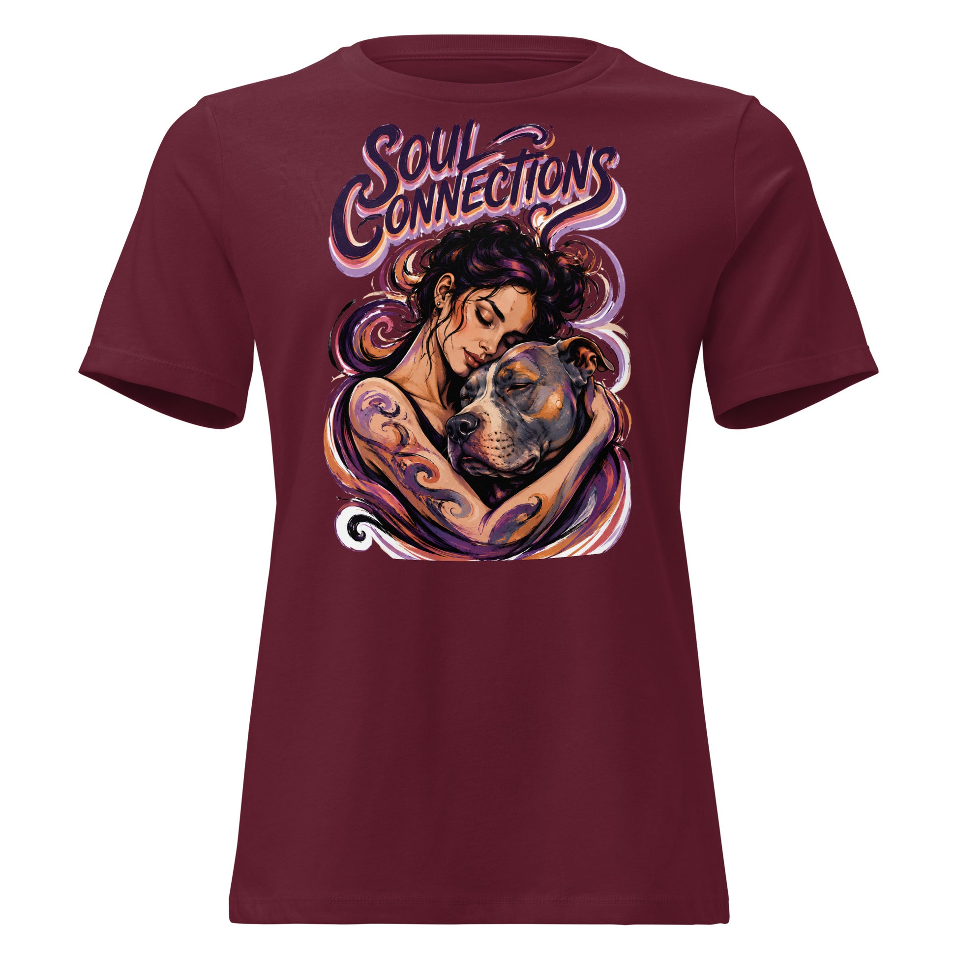Soul Connections Tee - Vintage Pitbull Lovers Relaxed T-Shirt T-2 by printfluence.net
