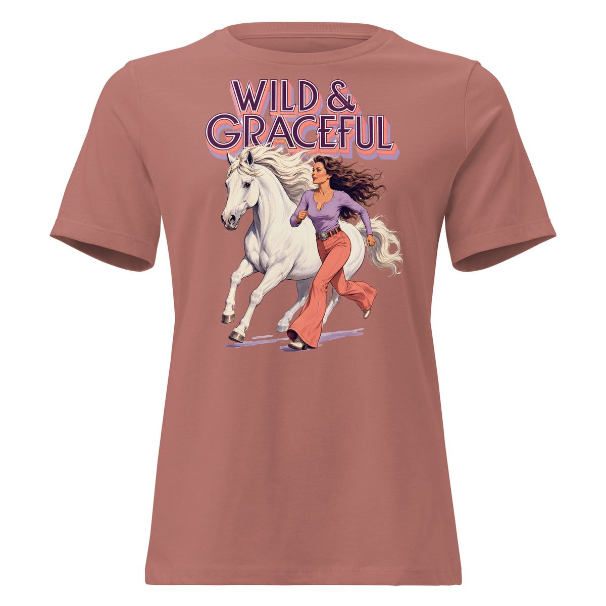 Wild & Graceful White Horse Women's Tee | Premium Gift for Horse Lovers T-2 by printfluence.net