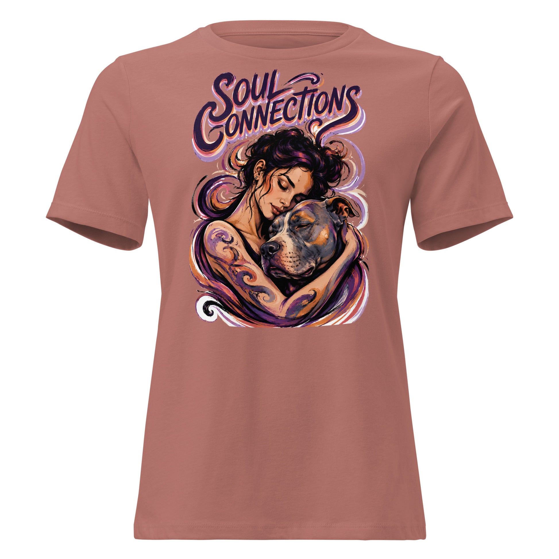 Soul Connections Tee - Vintage Pitbull Lovers Relaxed T-Shirt T-2 by printfluence.net