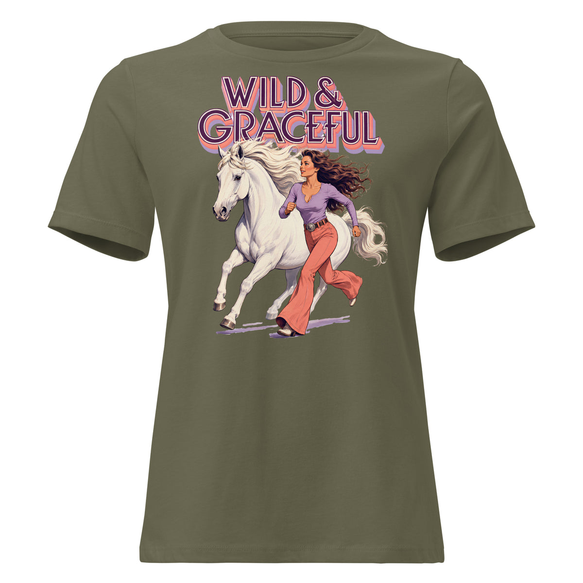 Wild & Graceful White Horse Women's Tee | Premium Gift for Horse Lovers T-2 by printfluence.net
