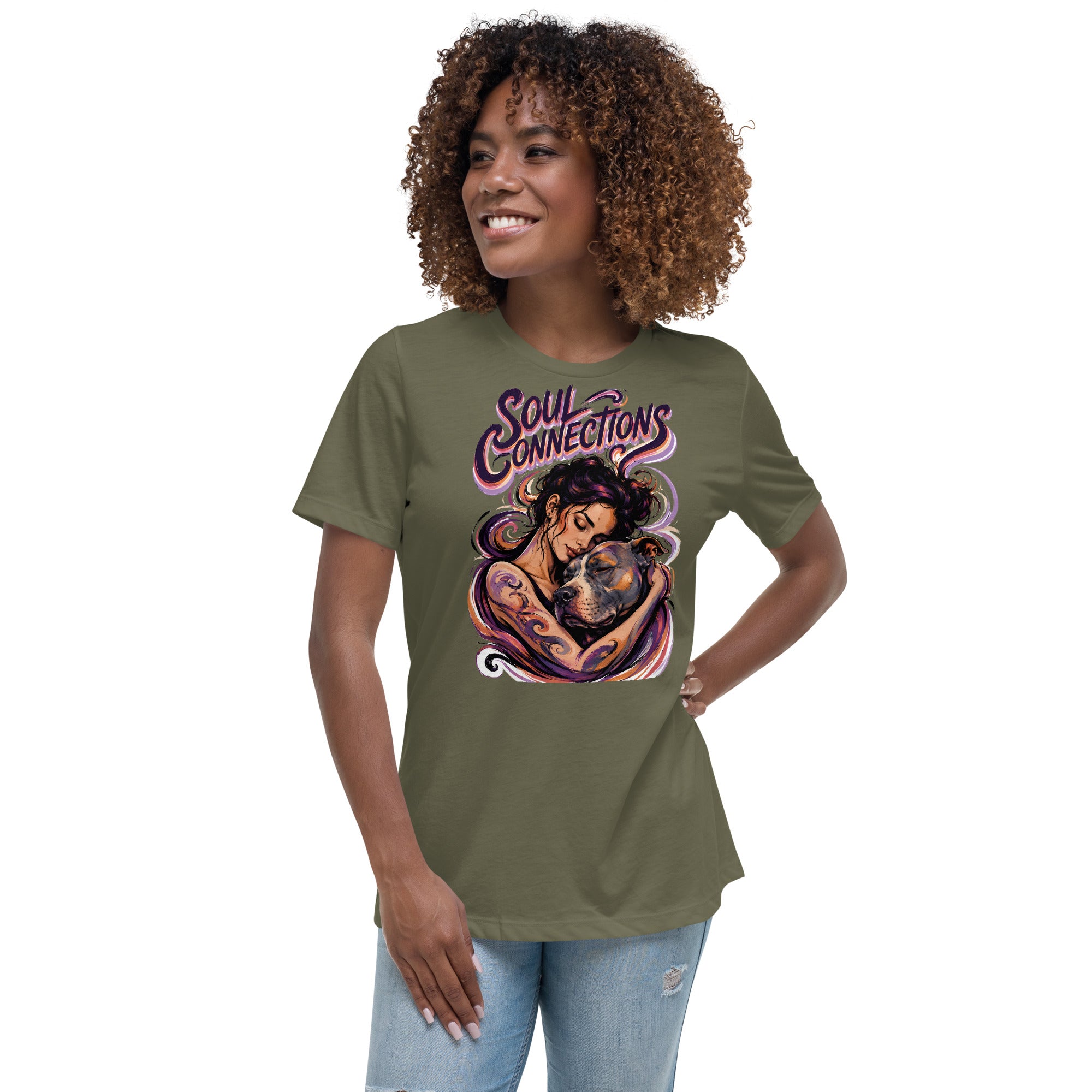 Soul Connections Tee - Vintage Pitbull Lovers Relaxed T-Shirt T-2 by printfluence.net