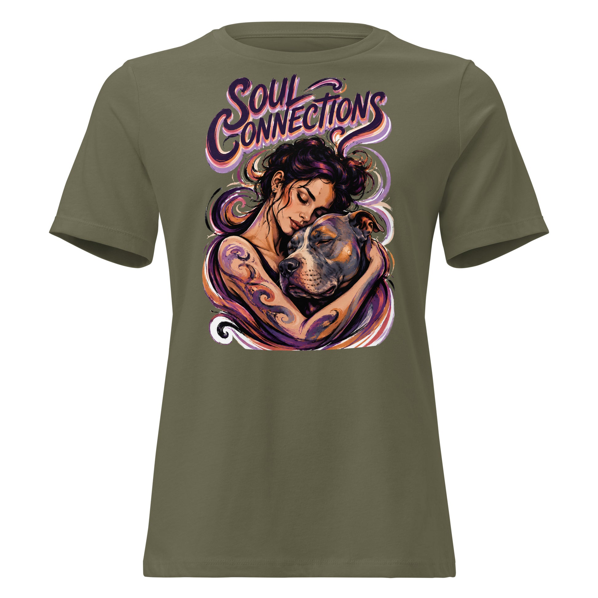 Soul Connections Tee - Vintage Pitbull Lovers Relaxed T-Shirt T-2 by printfluence.net