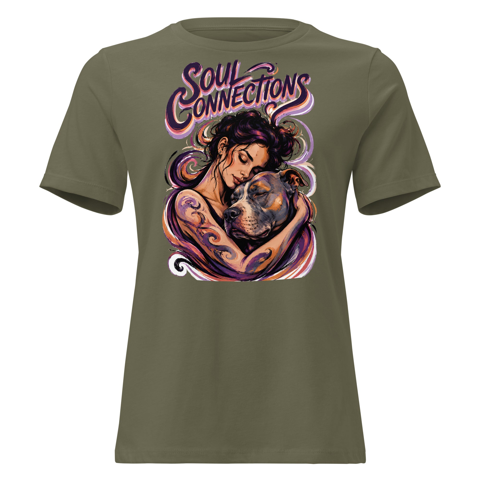 Soul Connections Tee - Vintage Pitbull Lovers Relaxed T-Shirt T-2 by printfluence.net