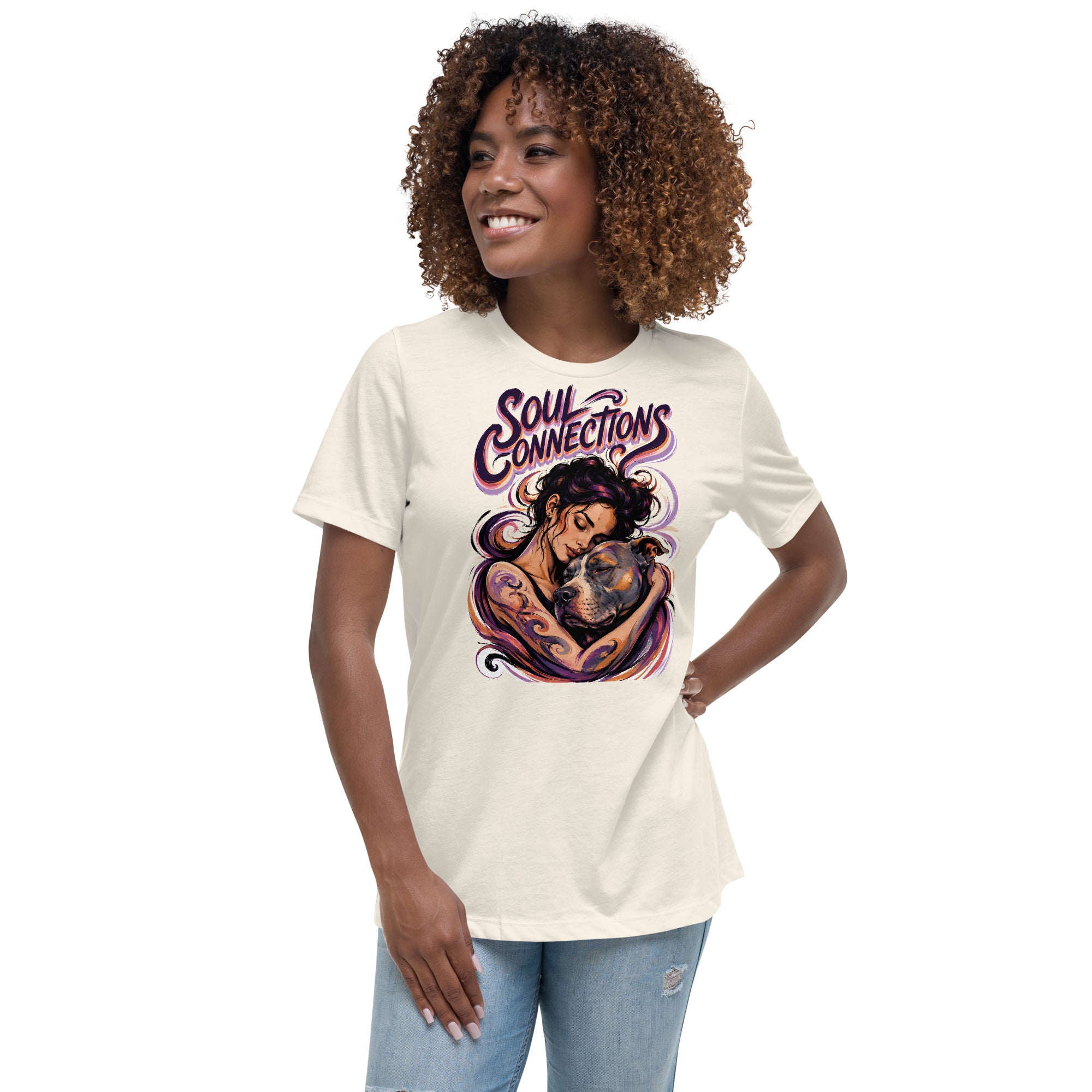 Soul Connections Tee - Vintage Pitbull Lovers Relaxed T-Shirt T-2 by printfluence.net