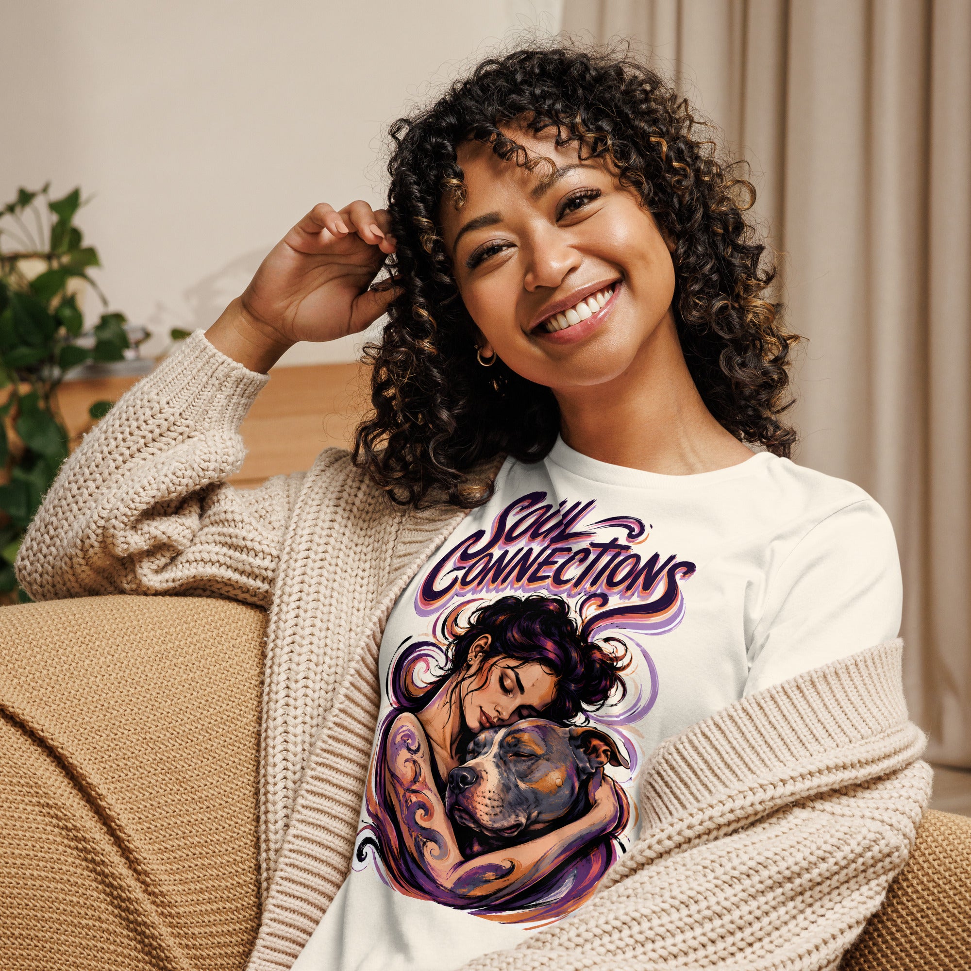 Soul Connections Tee - Vintage Pitbull Lovers Relaxed T-Shirt T-2 by printfluence.net