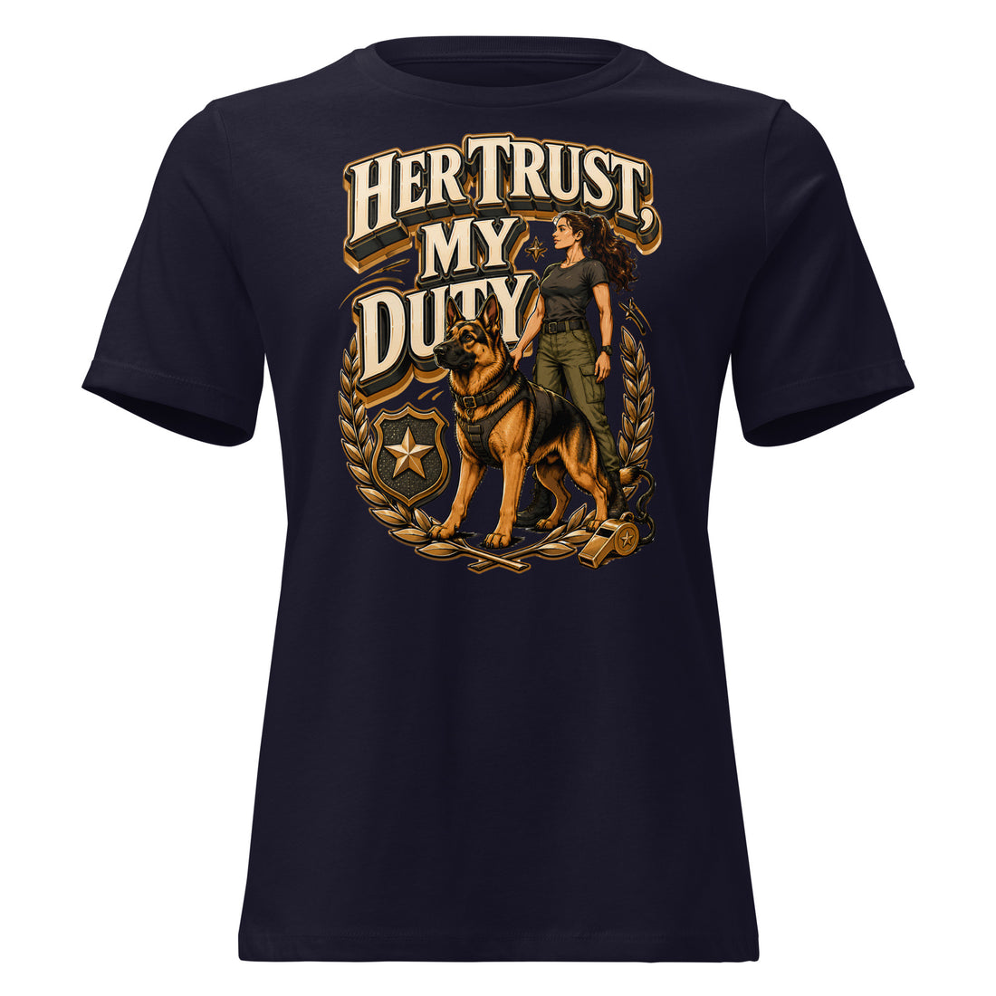 Women's German Shepherd Trust Relaxed T-Shirt by printfluence.net