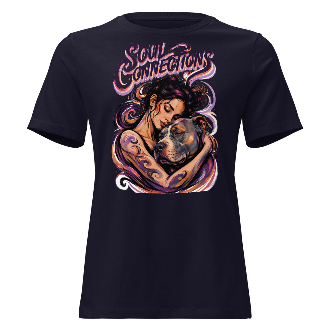Soul Connections Tee - Vintage Pitbull Lovers Relaxed T-Shirt T-2 by printfluence.net