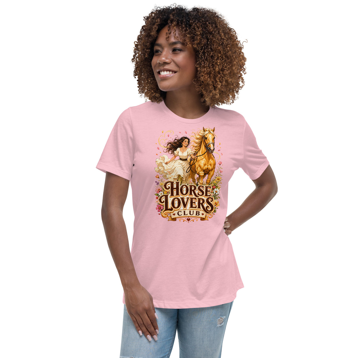 Horse Lovers Club: Golden Palomino - Women's Relaxed Tee by printfluence.net
