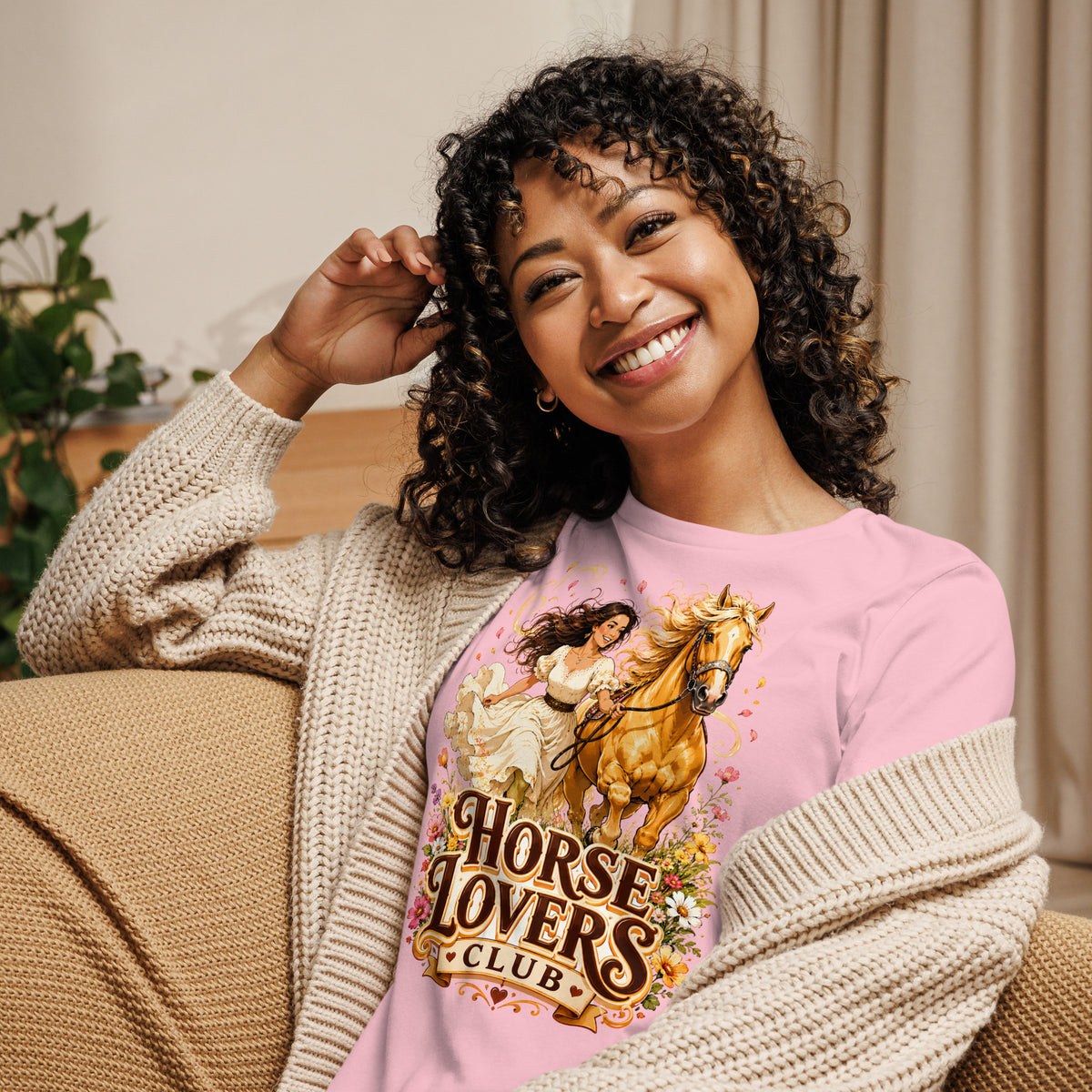 Horse Lovers Club: Golden Palomino - Women's Relaxed Tee by printfluence.net