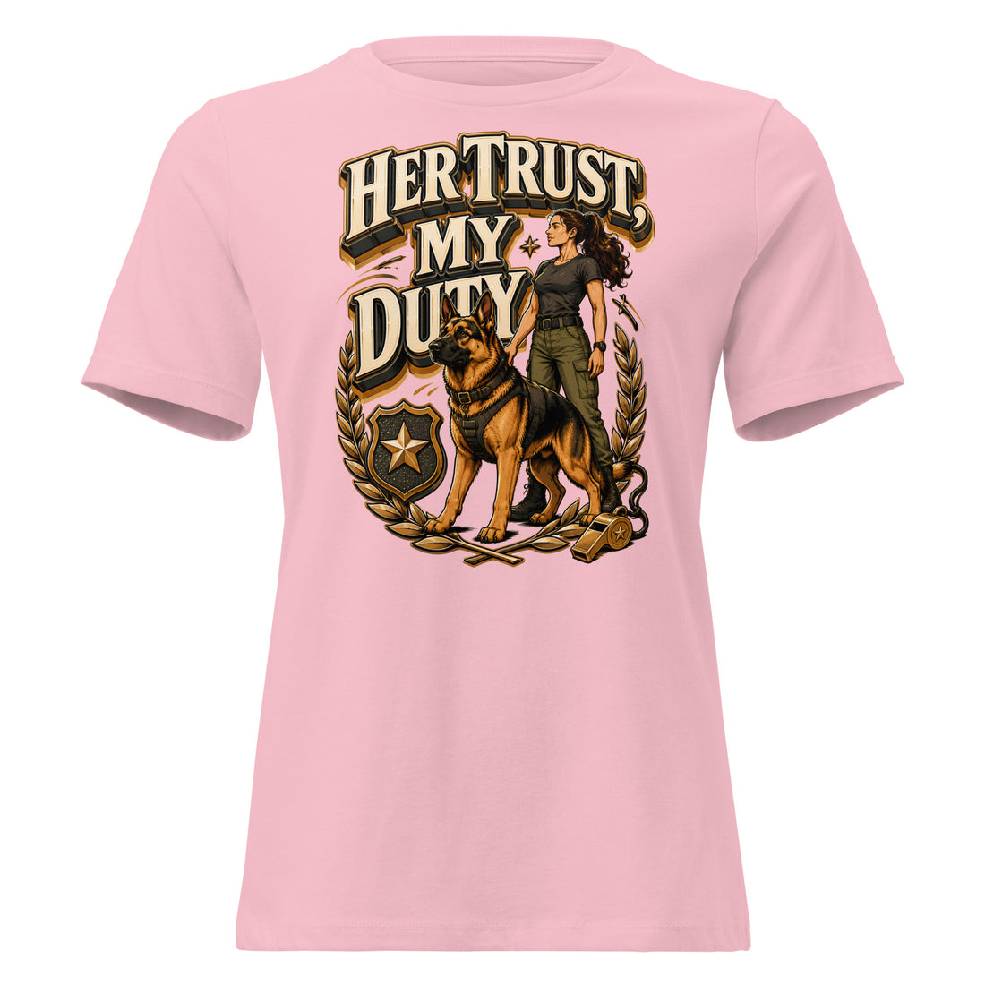 Women's German Shepherd Trust Relaxed T-Shirt by printfluence.net
