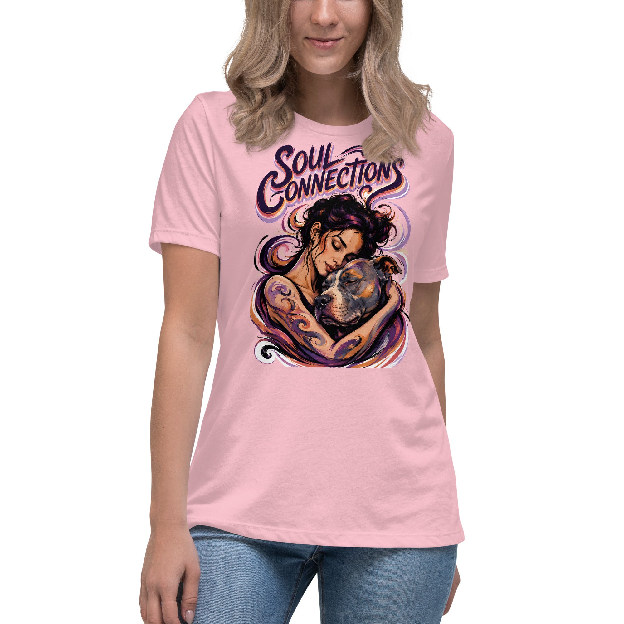 Soul Connections Tee - Vintage Pitbull Lovers Relaxed T-Shirt T-2 by printfluence.net