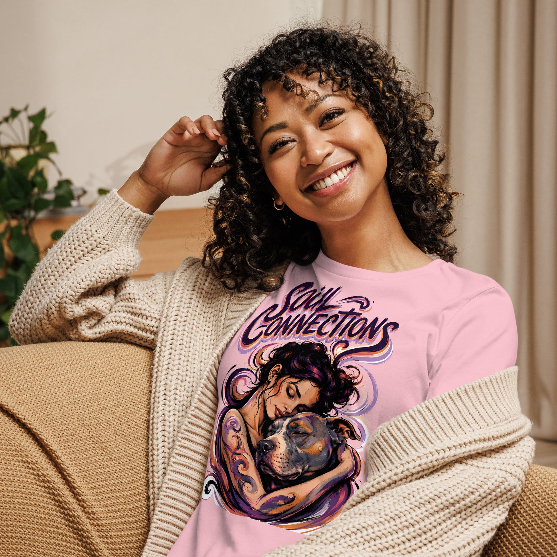 Soul Connections Tee - Vintage Pitbull Lovers Relaxed T-Shirt T-2 by printfluence.net