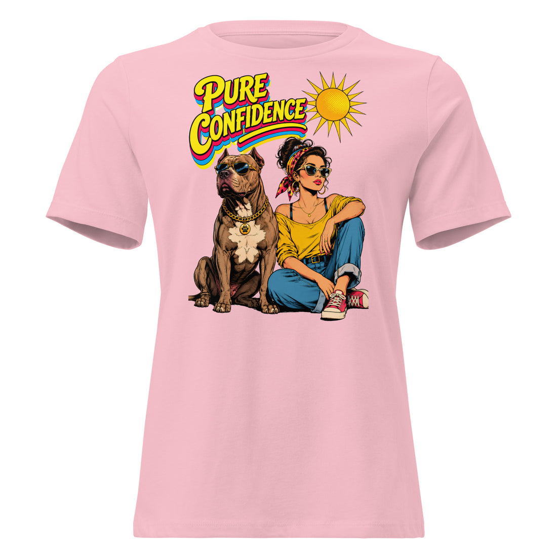 Pure Confidence Tee Relaxed Womens Pitbull Lovers Cotton T Shirt by printfluence.net