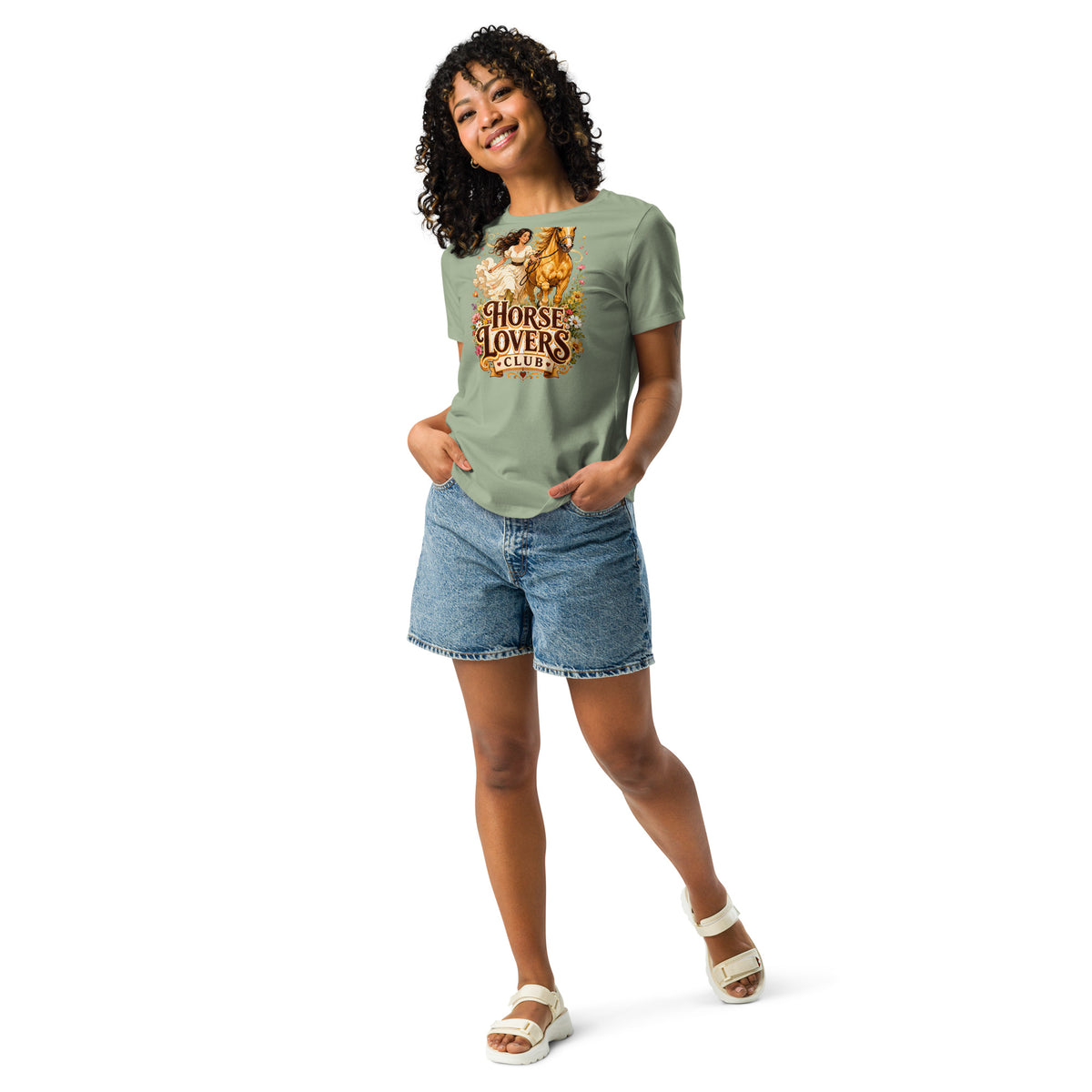 Horse Lovers Club: Golden Palomino - Women's Relaxed Tee by printfluence.net