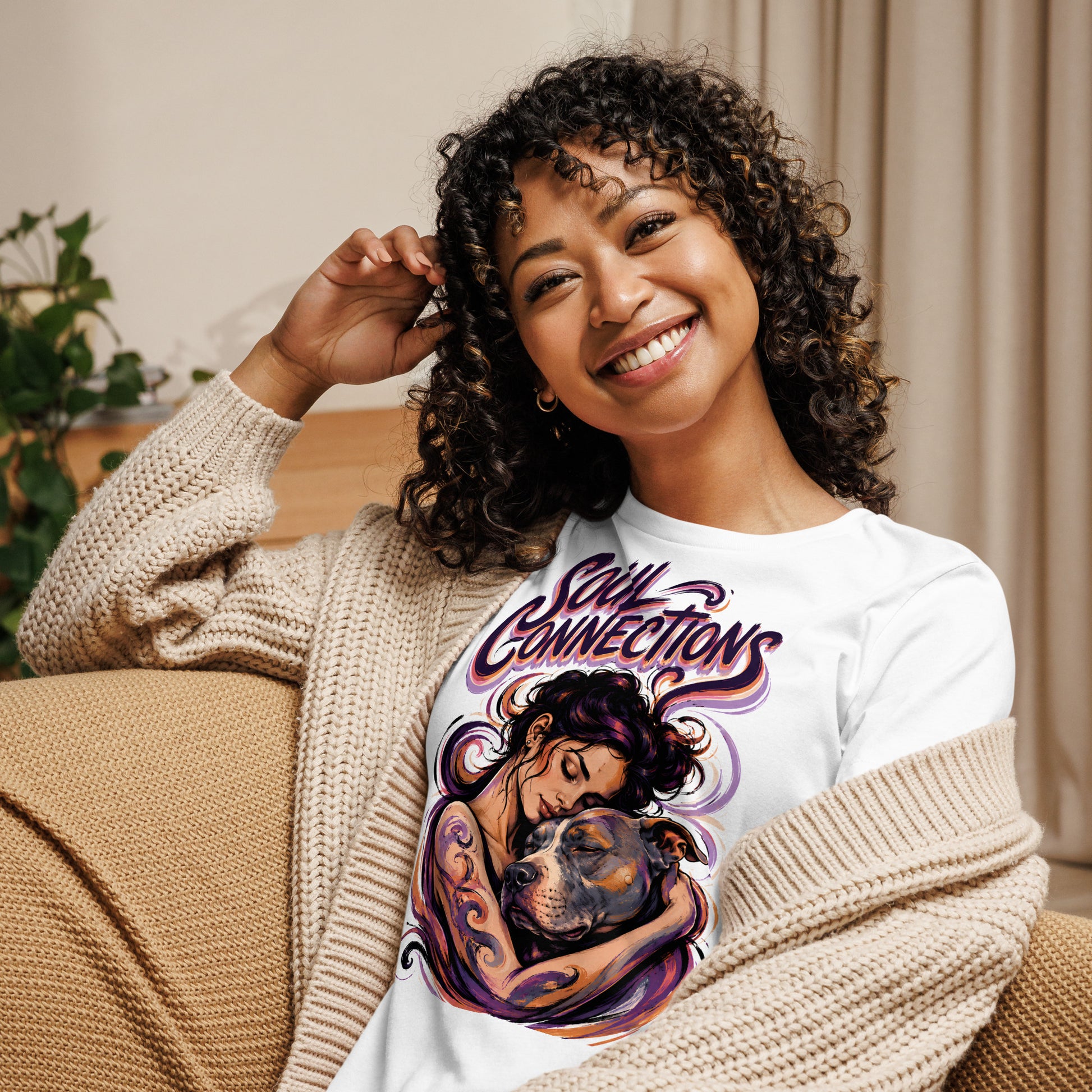 Soul Connections Tee - Vintage Pitbull Lovers Relaxed T-Shirt T-2 by printfluence.net