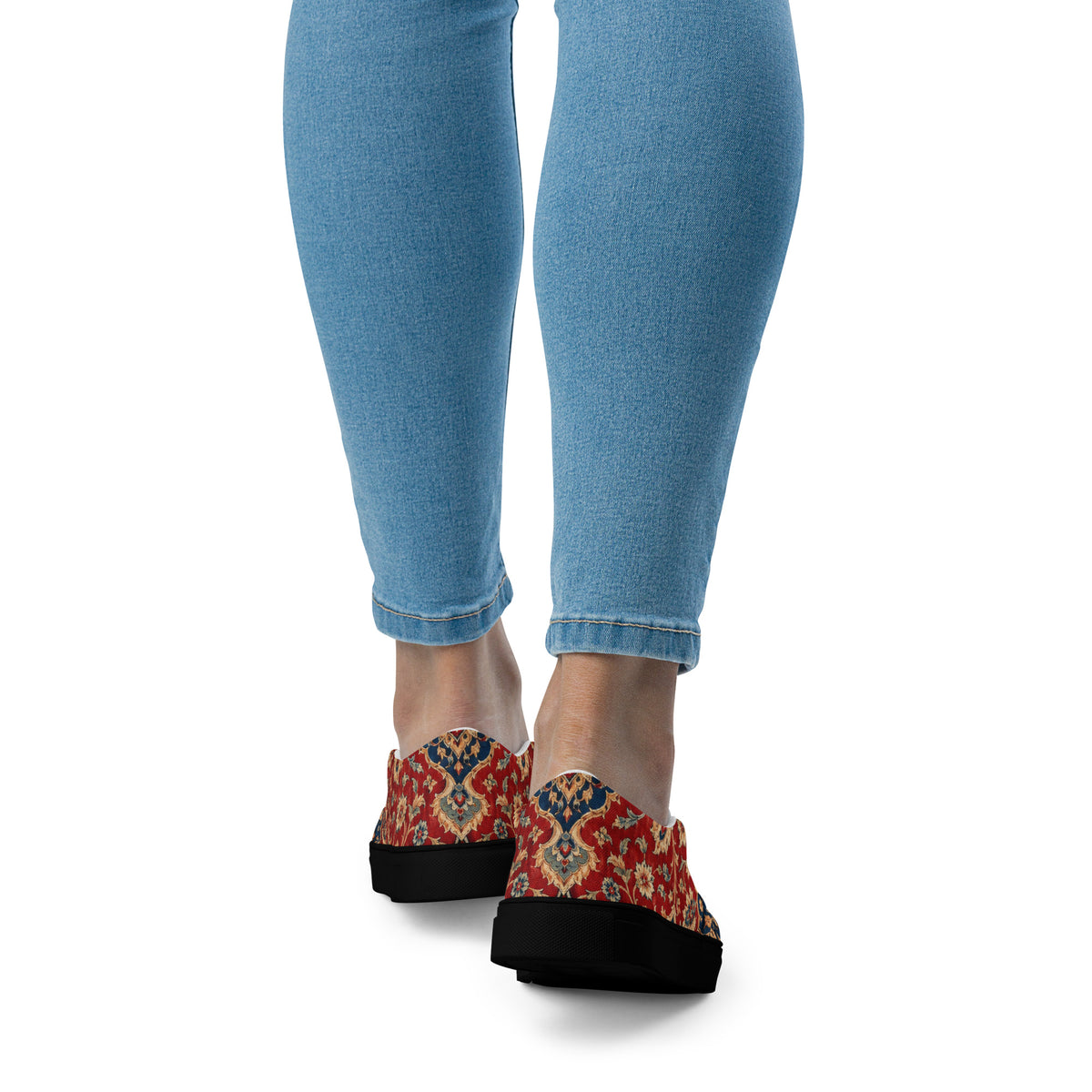 Heritage Bloom Lovers | Women’s Slip-On Canvas Shoes — Vintage Classic Persian Carpet Medallion Pattern by printfluence