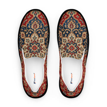 Heritage Bloom Lovers | Women’s Slip-On Canvas Shoes — Vintage Classic Persian Carpet Medallion Pattern by printfluence