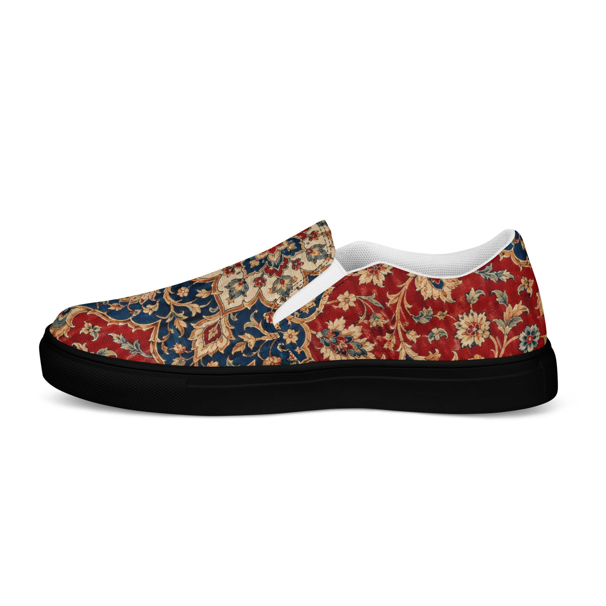 Heritage Bloom Lovers | Women’s Slip-On Canvas Shoes — Vintage Classic Persian Carpet Medallion Pattern by printfluence