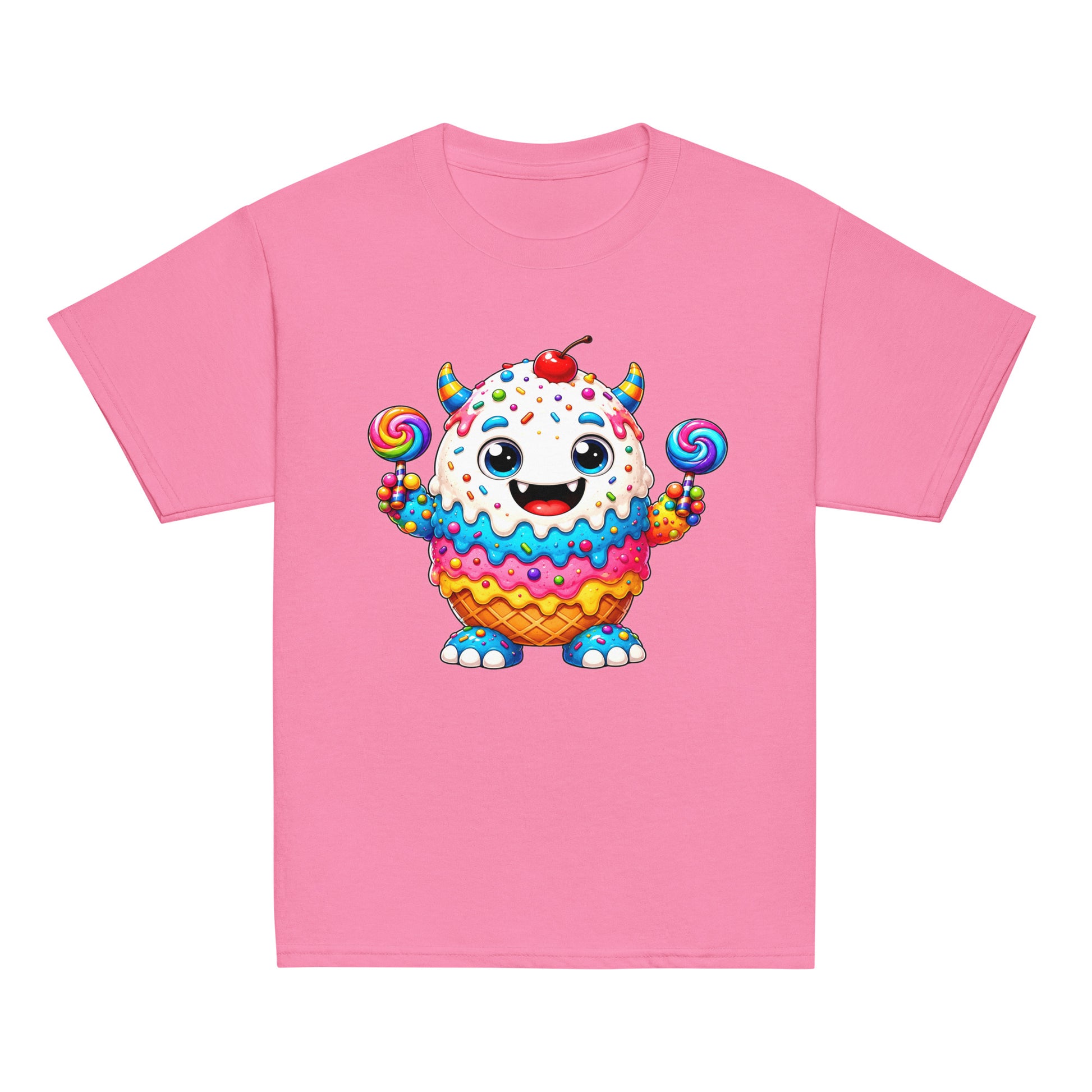 Youth classic tee - Cute Ice Cream Monster Youth Classic Tee – Colorful Sweet Candy Kids Graphic T-Shirt by printfluence.net