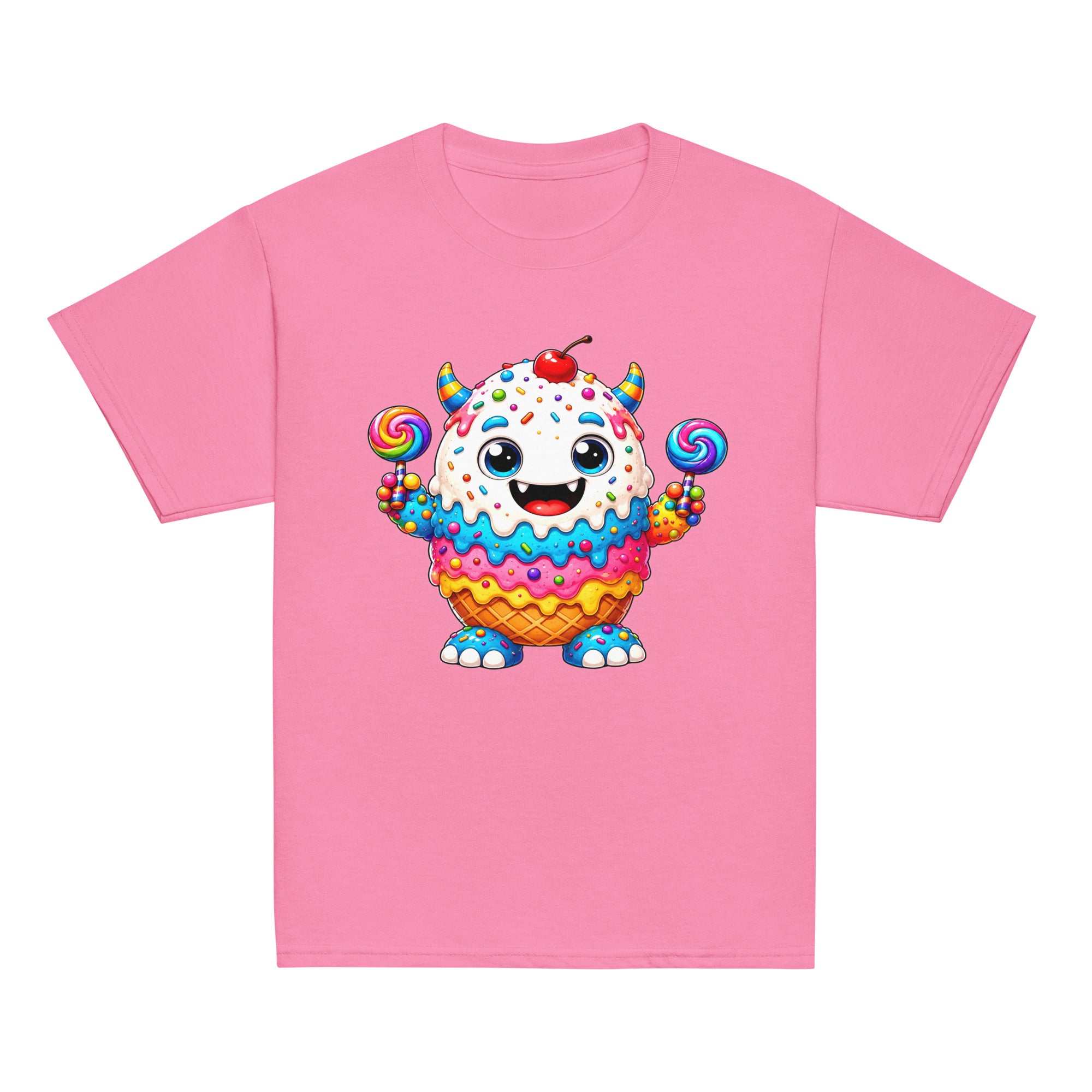Youth classic tee - Cute Ice Cream Monster Youth Classic Tee – Colorful Sweet Candy Kids Graphic T-Shirt by printfluence.net