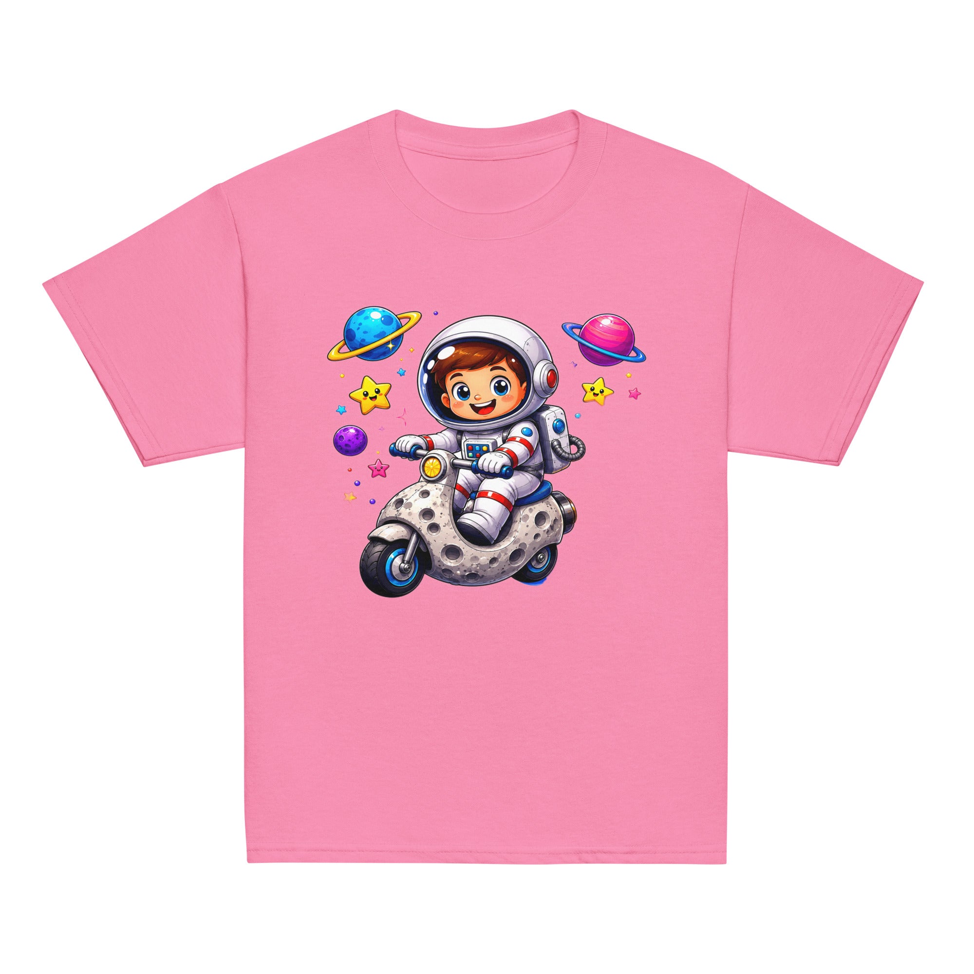 Youth classic tee - Cute Space Astronaut Scooter Youth Tee – Cosmic Galaxy Adventure Kids T-Shirt by printfluence.net