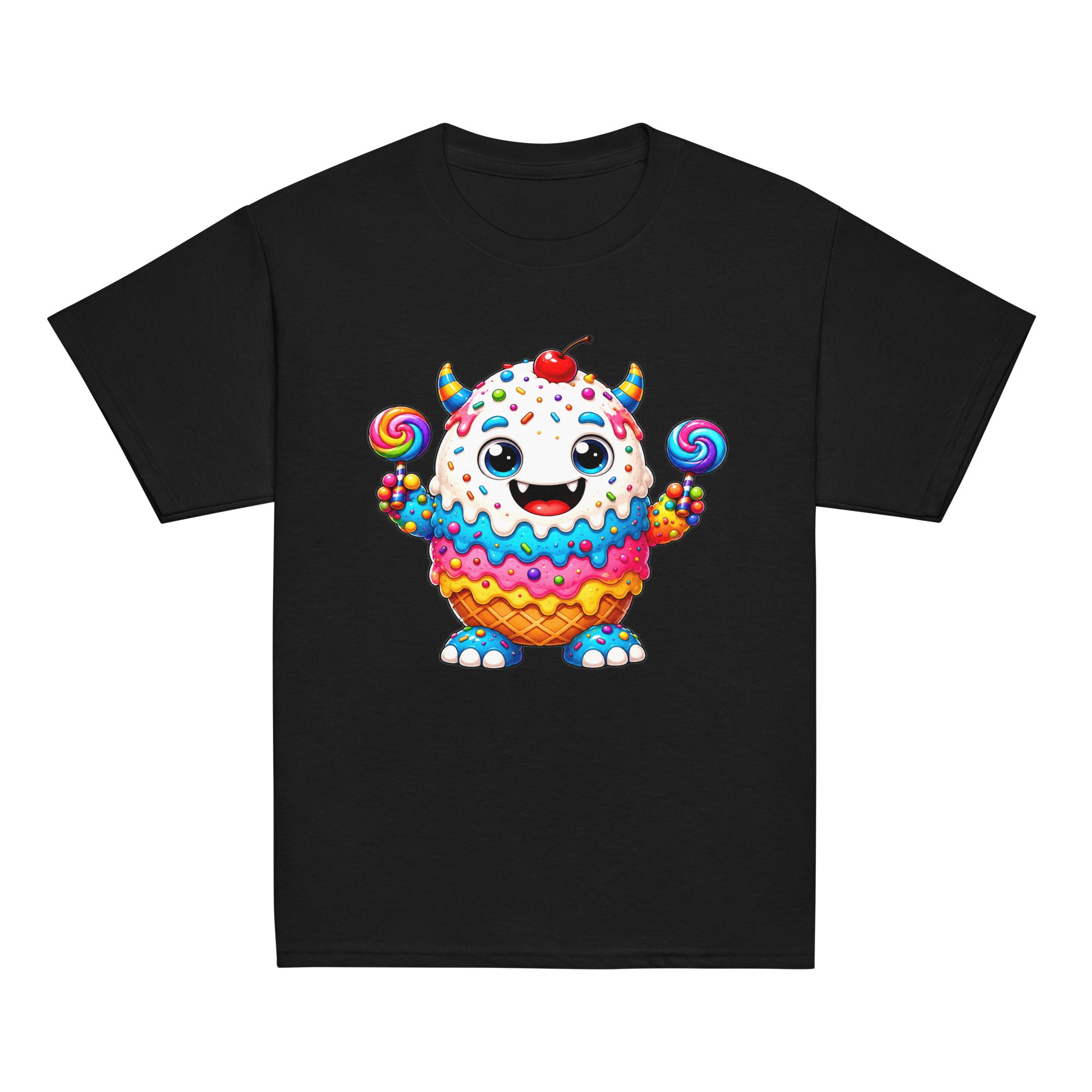Youth classic tee - Cute Ice Cream Monster Youth Classic Tee – Colorful Sweet Candy Kids Graphic T-Shirt by printfluence.net