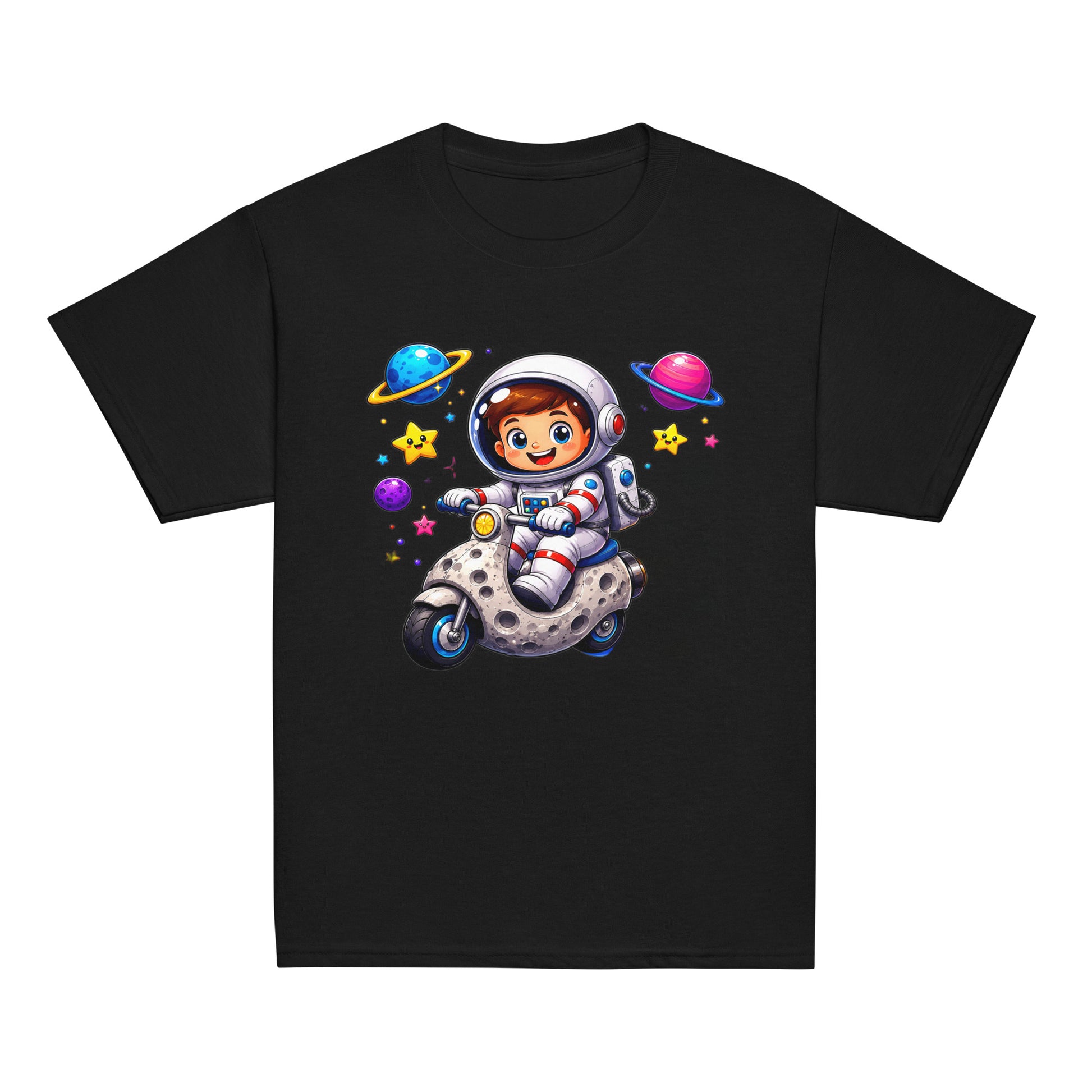 Youth classic tee - Cute Space Astronaut Scooter Youth Tee – Cosmic Galaxy Adventure Kids T-Shirt by printfluence.net