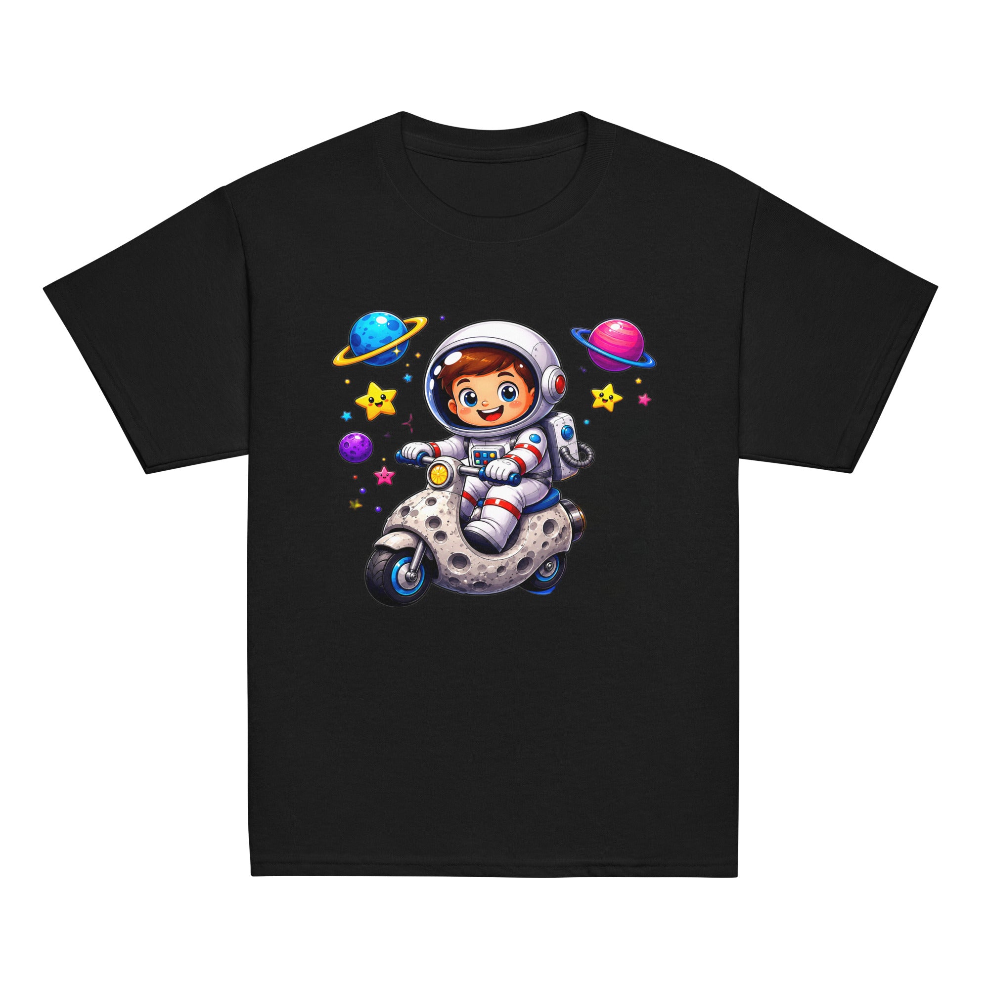Youth classic tee - Cute Space Astronaut Scooter Youth Tee – Cosmic Galaxy Adventure Kids T-Shirt by printfluence.net
