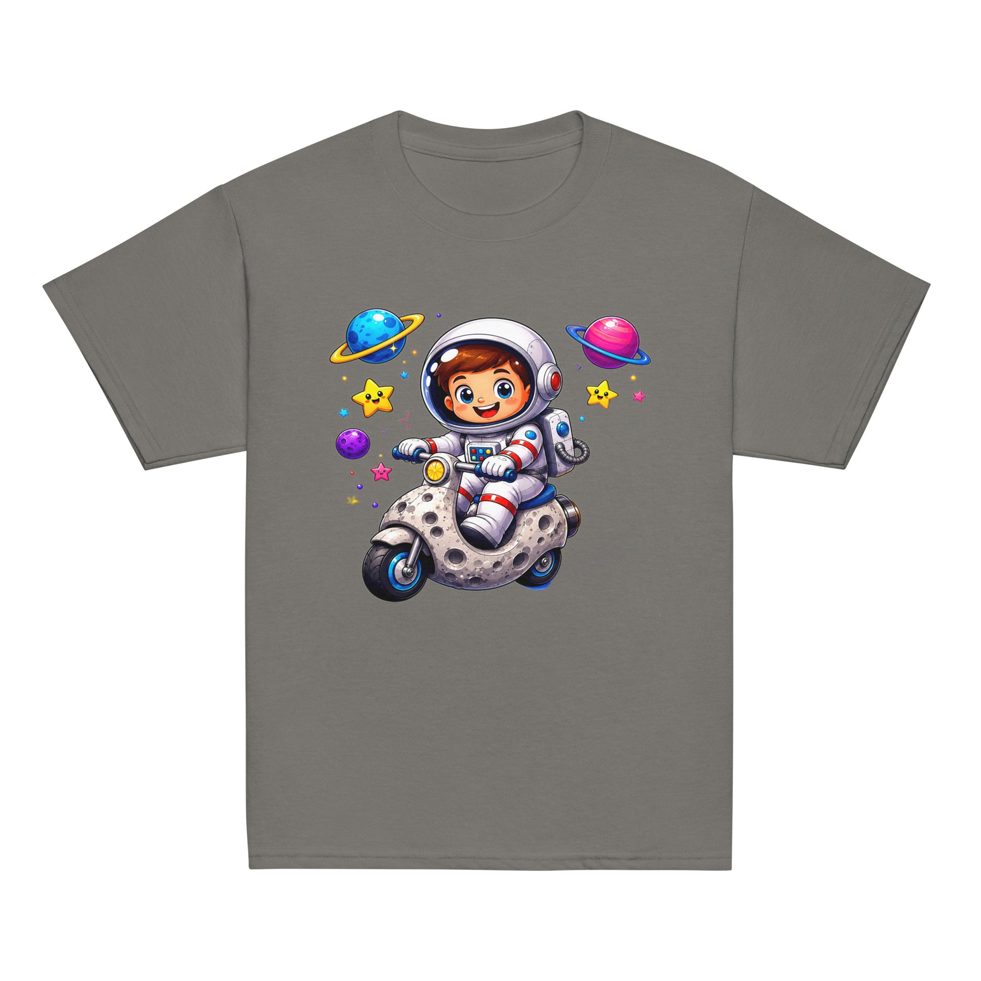 Youth classic tee - Cute Space Astronaut Scooter Youth Tee – Cosmic Galaxy Adventure Kids T-Shirt by printfluence.net
