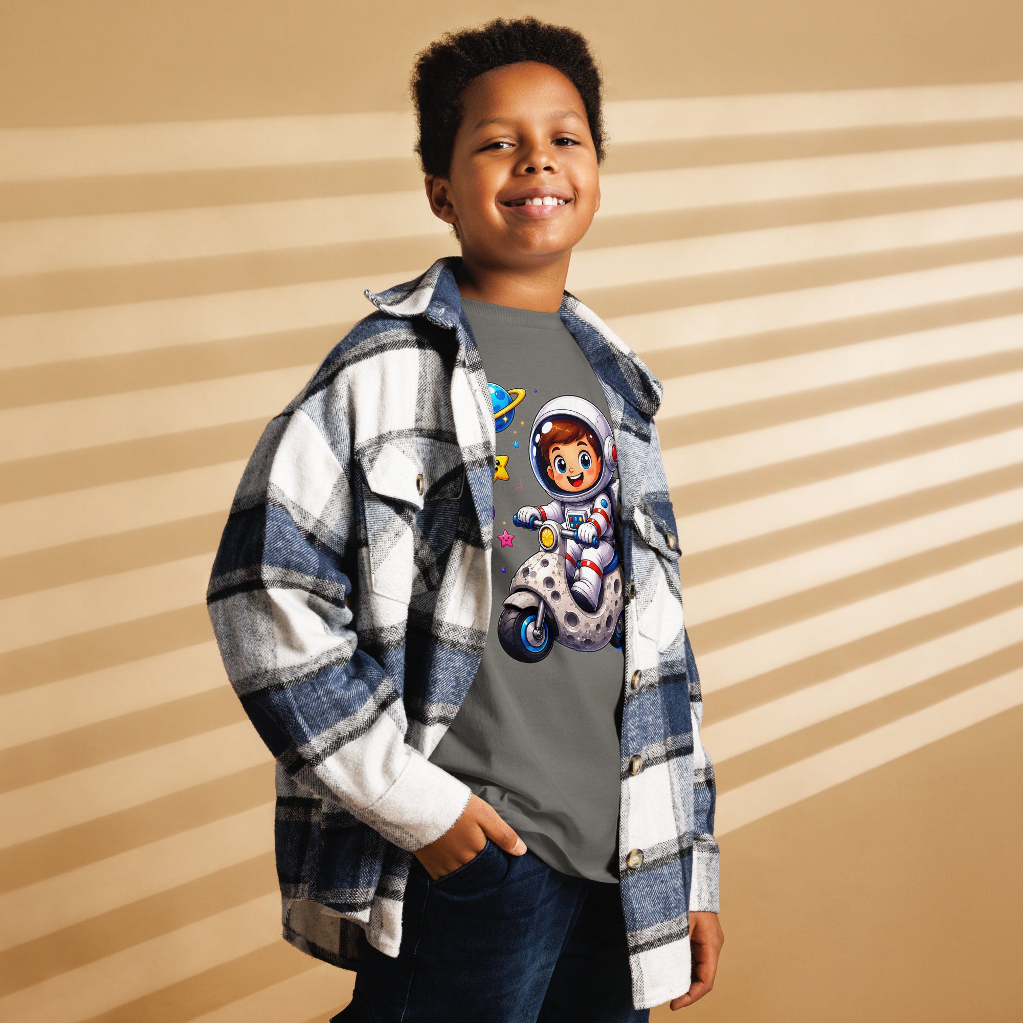 Youth classic tee - Cute Space Astronaut Scooter Youth Tee – Cosmic Galaxy Adventure Kids T-Shirt by printfluence.net