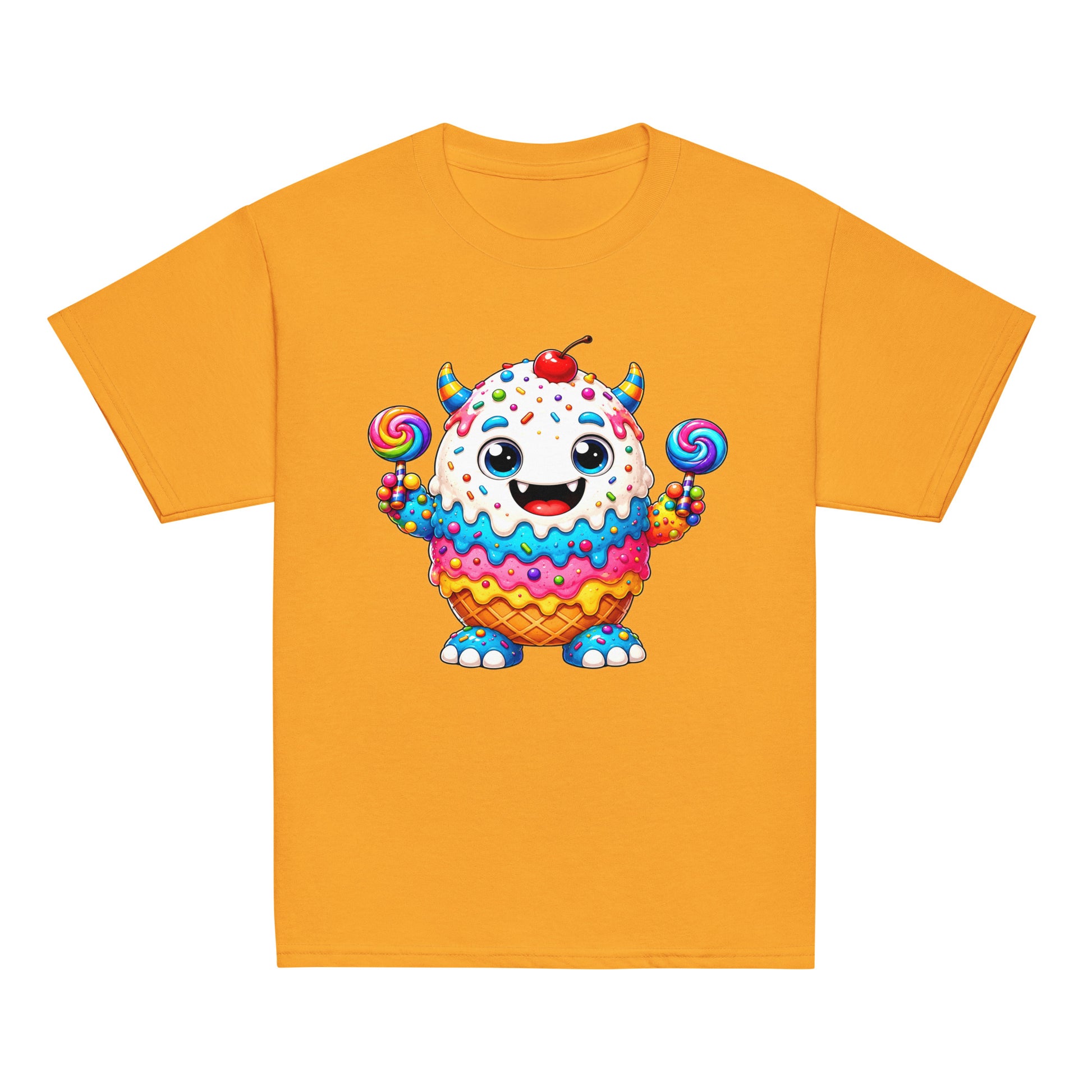 Youth classic tee - Cute Ice Cream Monster Youth Classic Tee – Colorful Sweet Candy Kids Graphic T-Shirt by printfluence.net