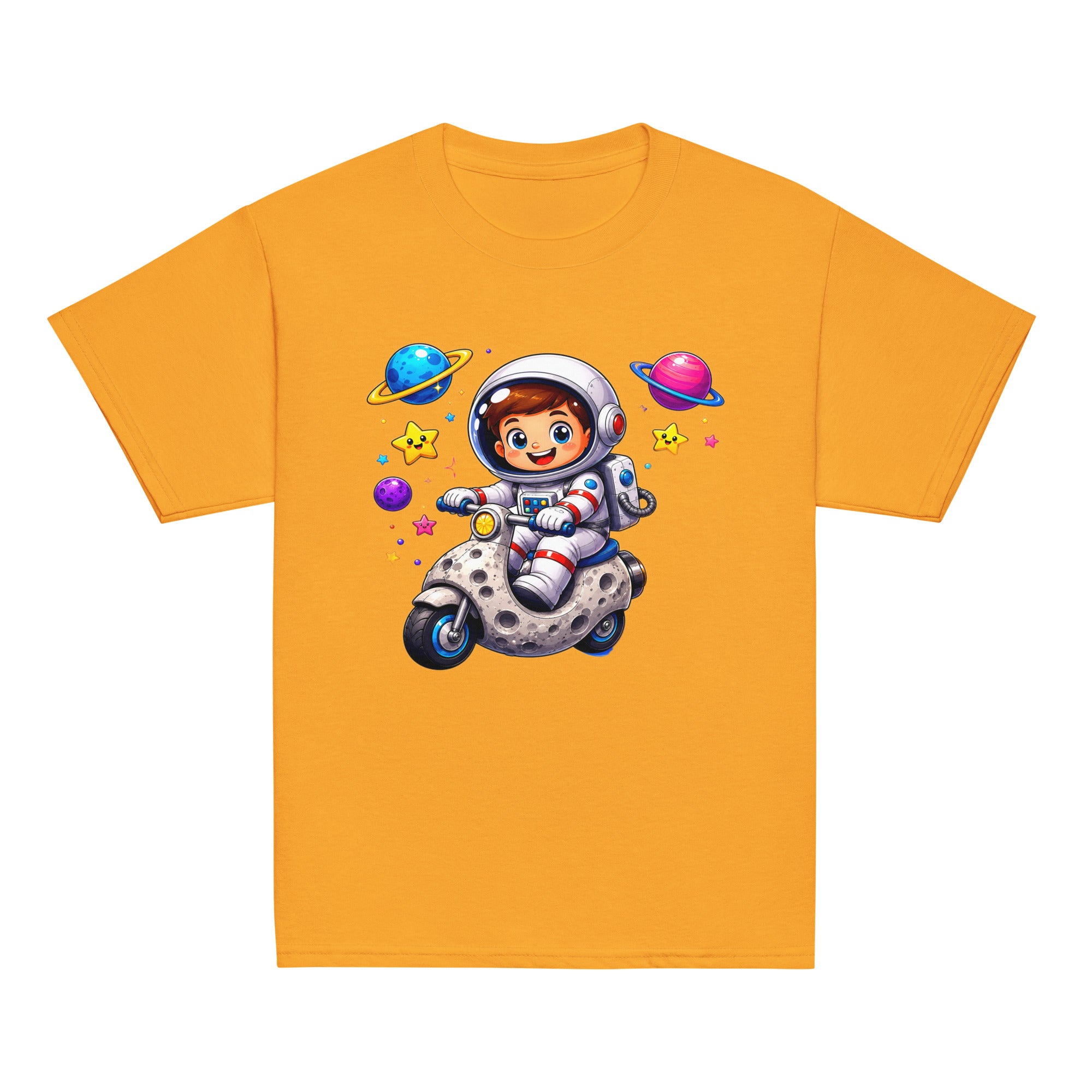 Youth classic tee - Cute Space Astronaut Scooter Youth Tee – Cosmic Galaxy Adventure Kids T-Shirt by printfluence.net