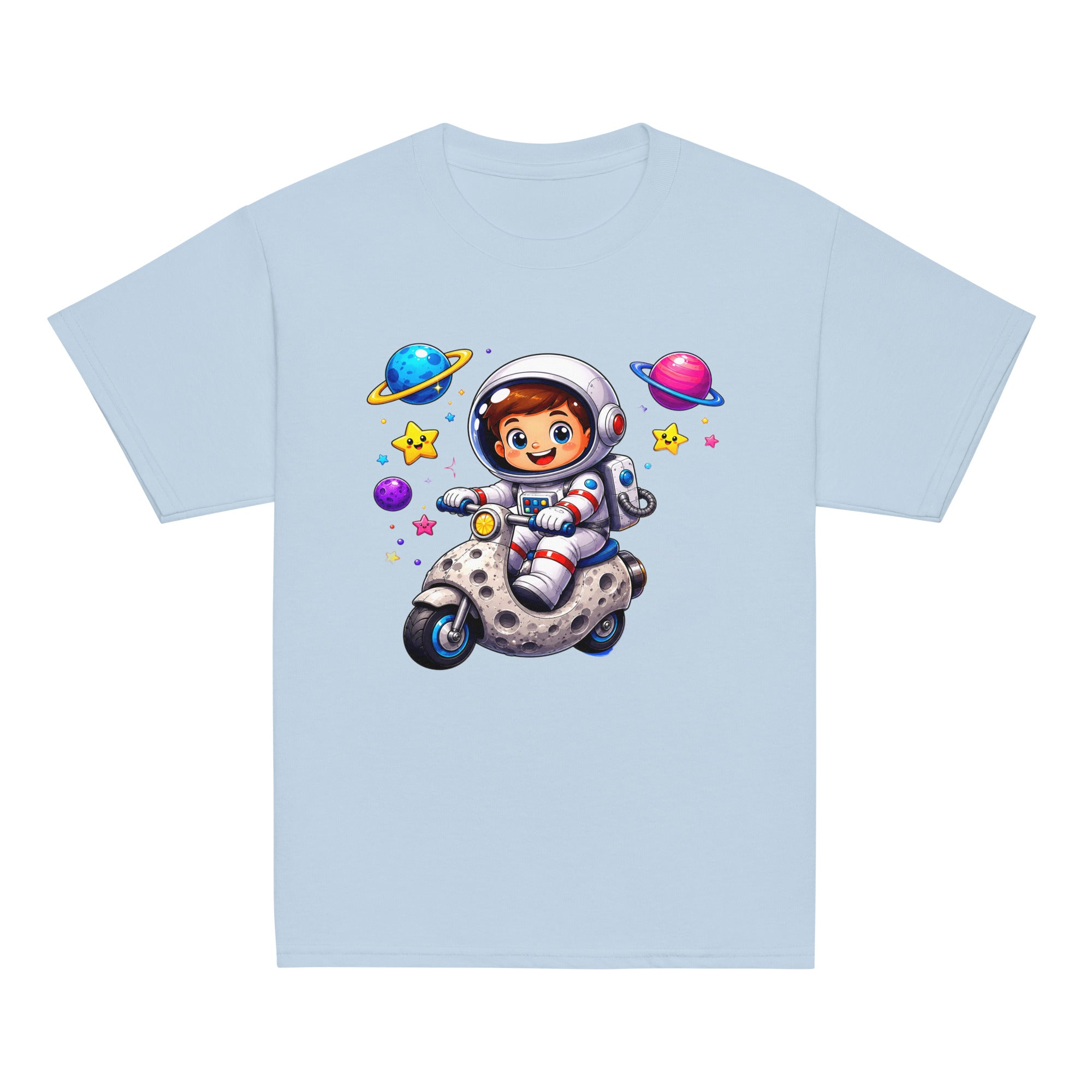 Youth classic tee - Cute Space Astronaut Scooter Youth Tee – Cosmic Galaxy Adventure Kids T-Shirt by printfluence.net