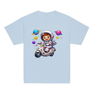 Youth classic tee - Cute Space Astronaut Scooter Youth Tee – Cosmic Galaxy Adventure Kids T-Shirt by printfluence.net