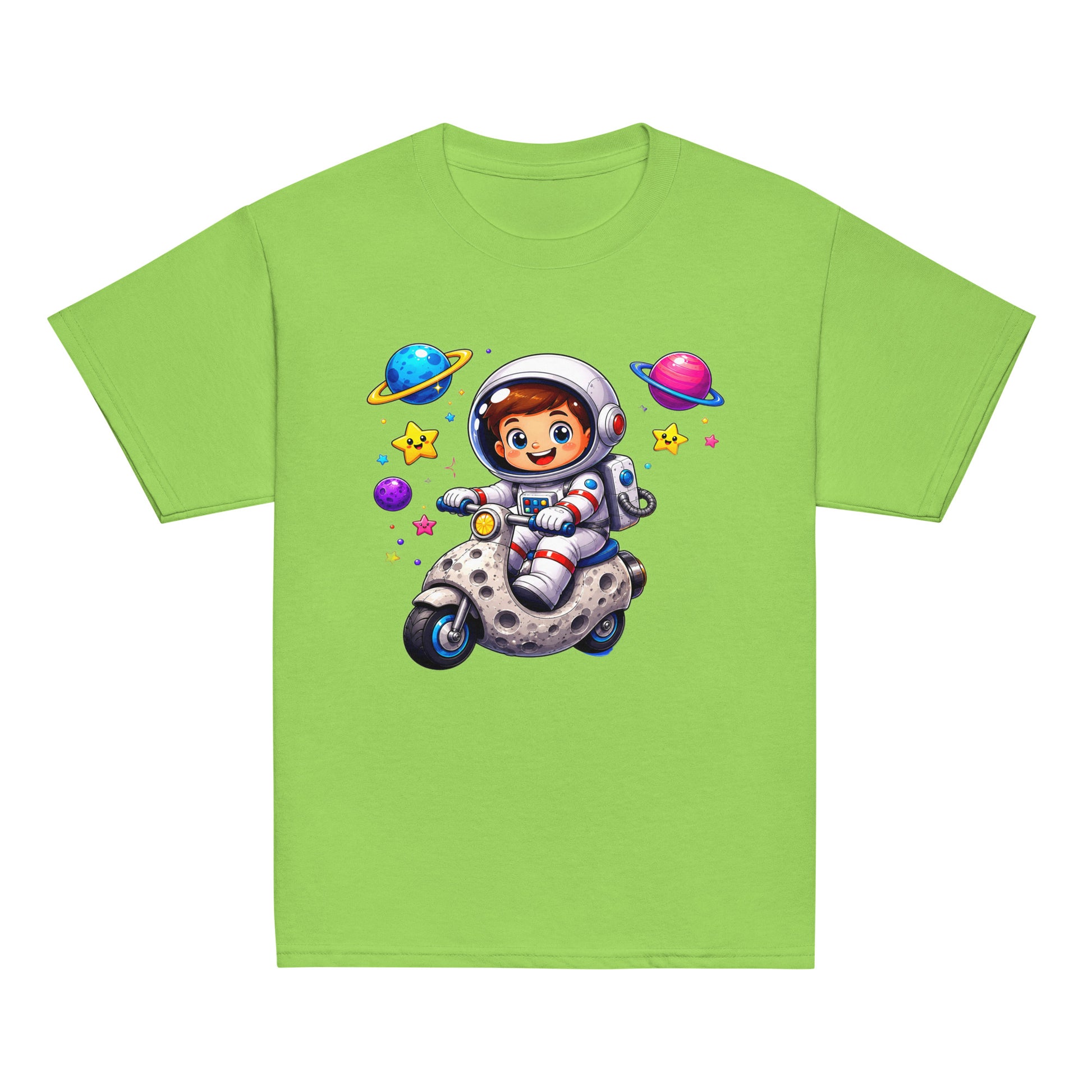Youth classic tee - Cute Space Astronaut Scooter Youth Tee – Cosmic Galaxy Adventure Kids T-Shirt by printfluence.net