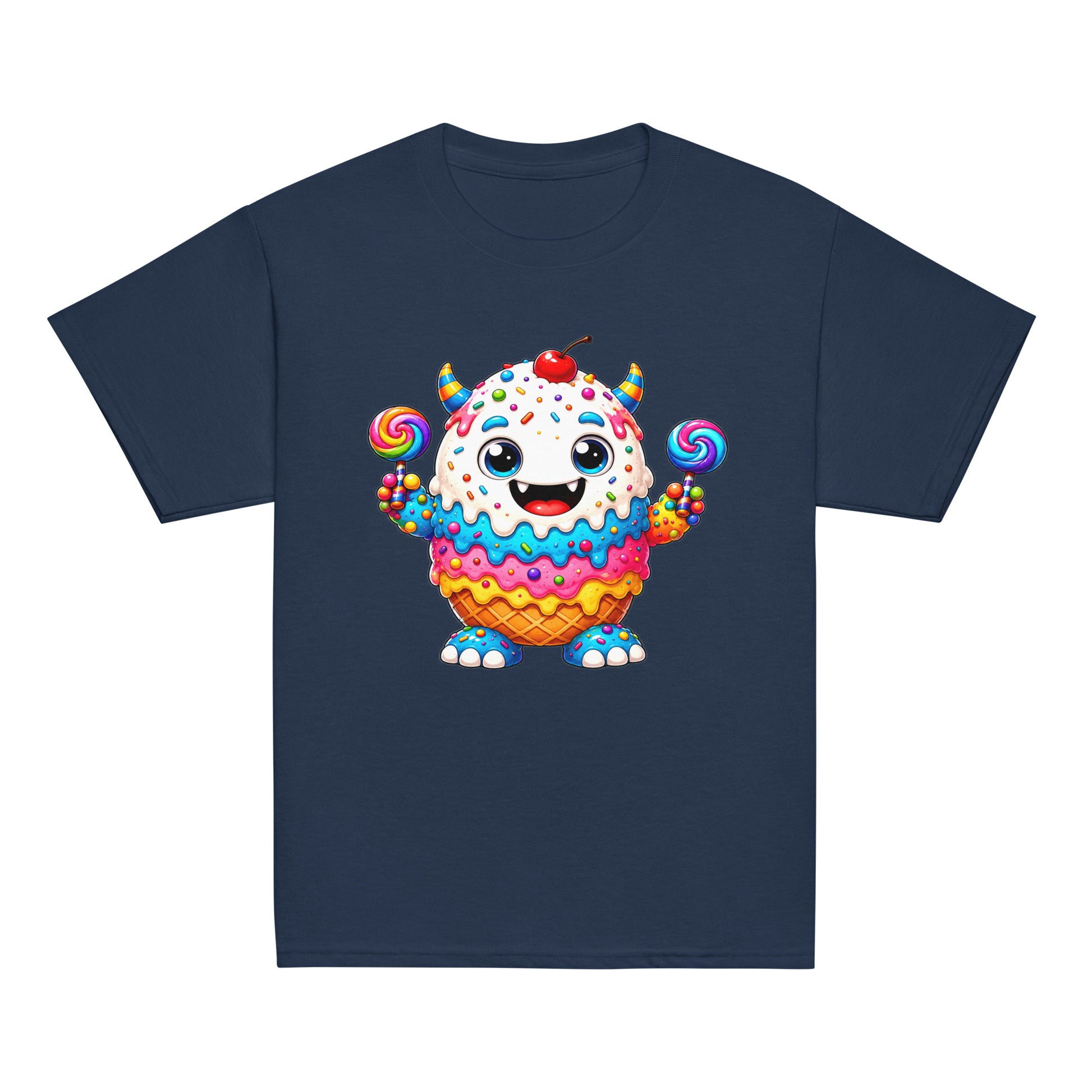 Youth classic tee - Cute Ice Cream Monster Youth Classic Tee – Colorful Sweet Candy Kids Graphic T-Shirt by printfluence.net